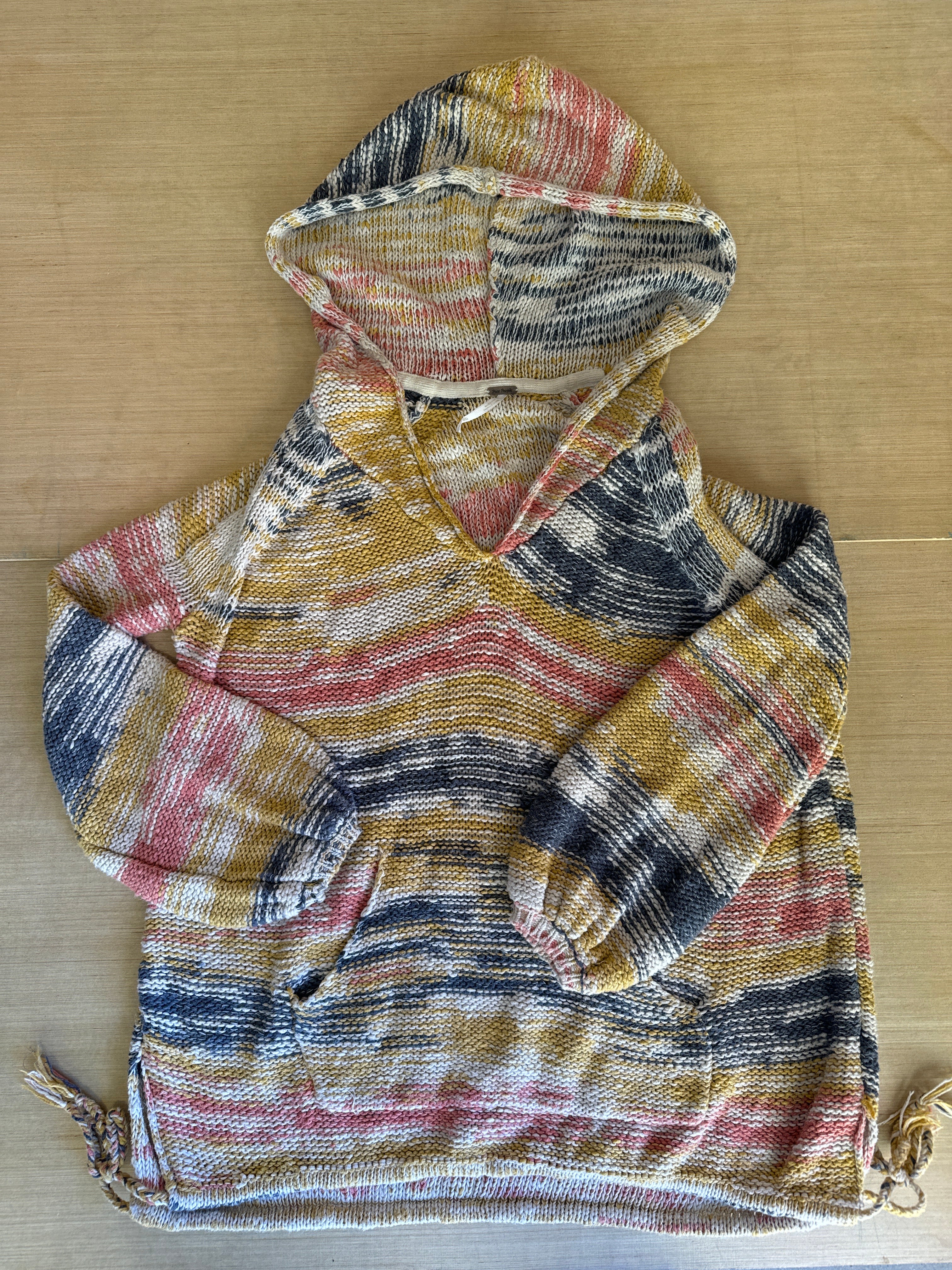 Pink multi Free people Knit hoodie, Xs