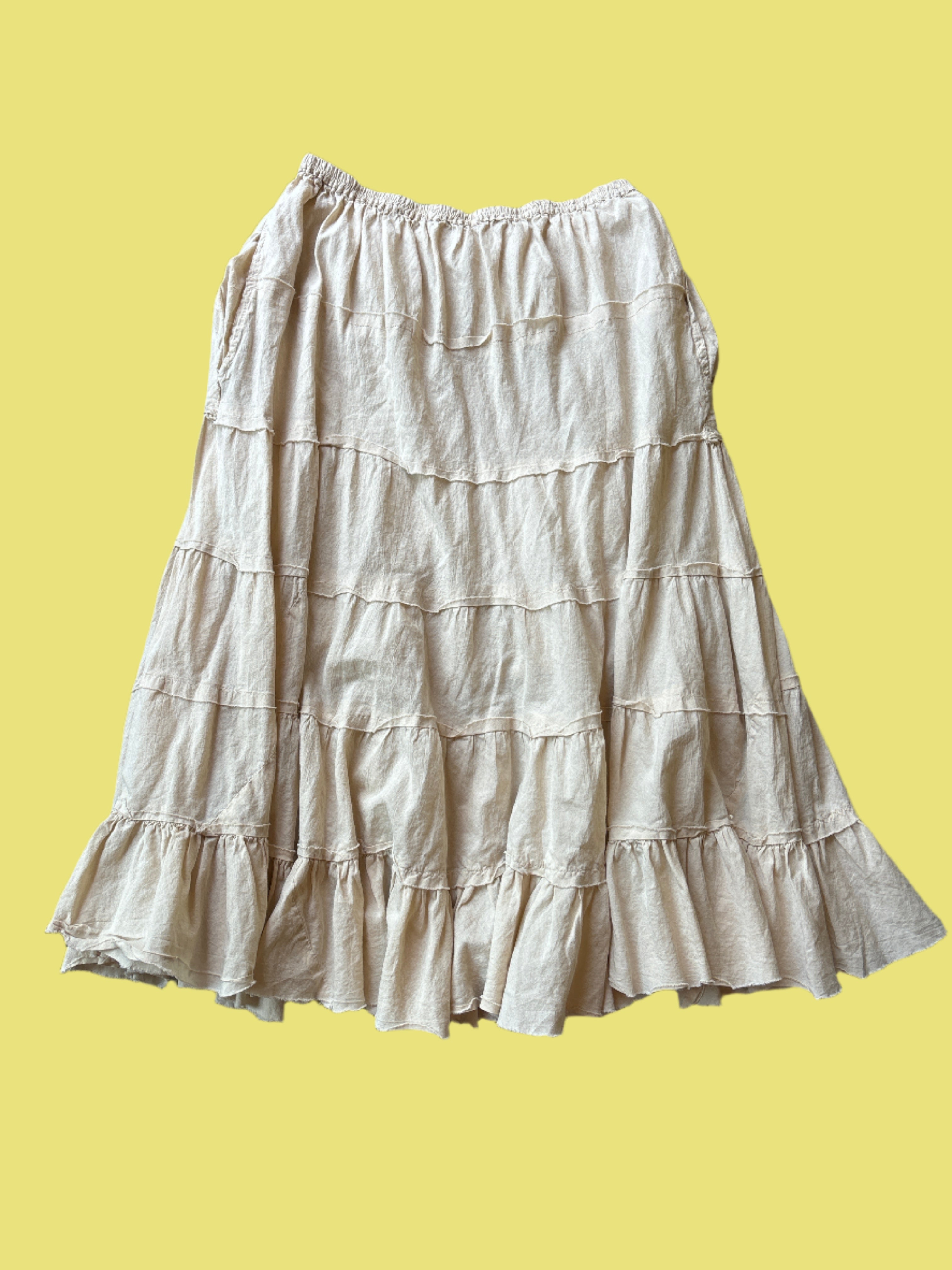 beige the little bazaar smocked skirt, s/m
