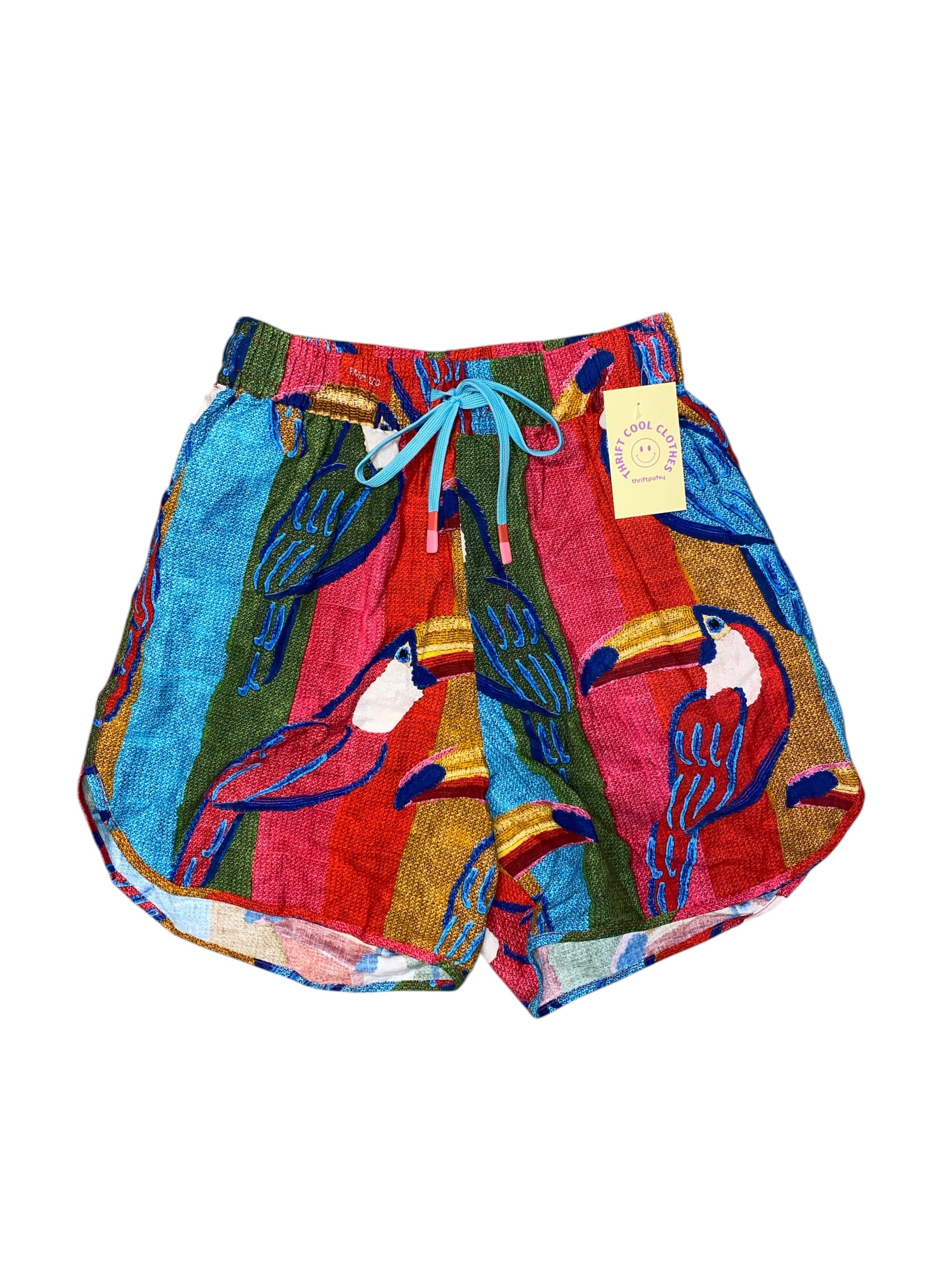 Blue multi Farm Rio Colorful toucan shorts, S