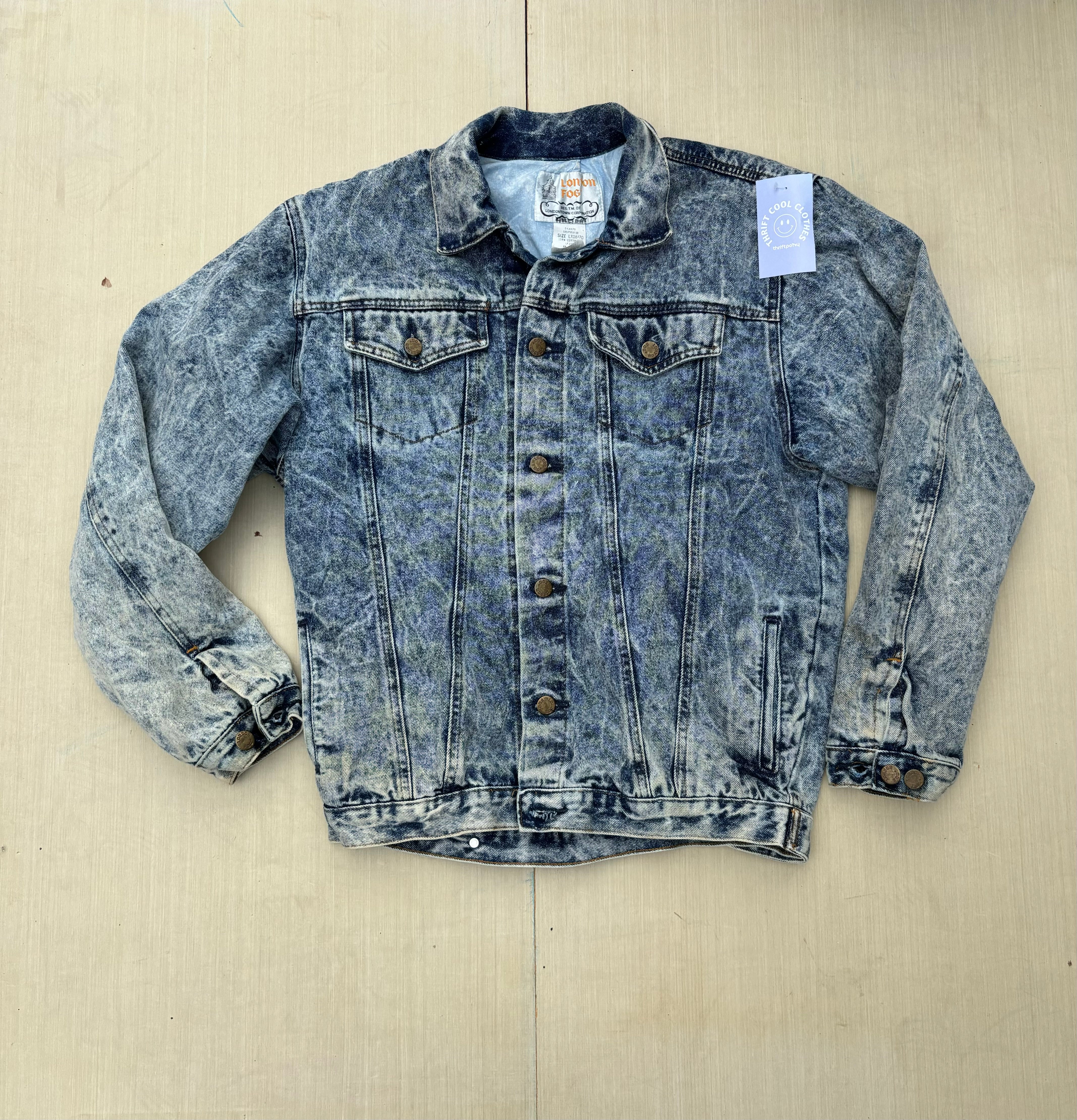 blue london fog vtg acid wash denim jacket, 18/20