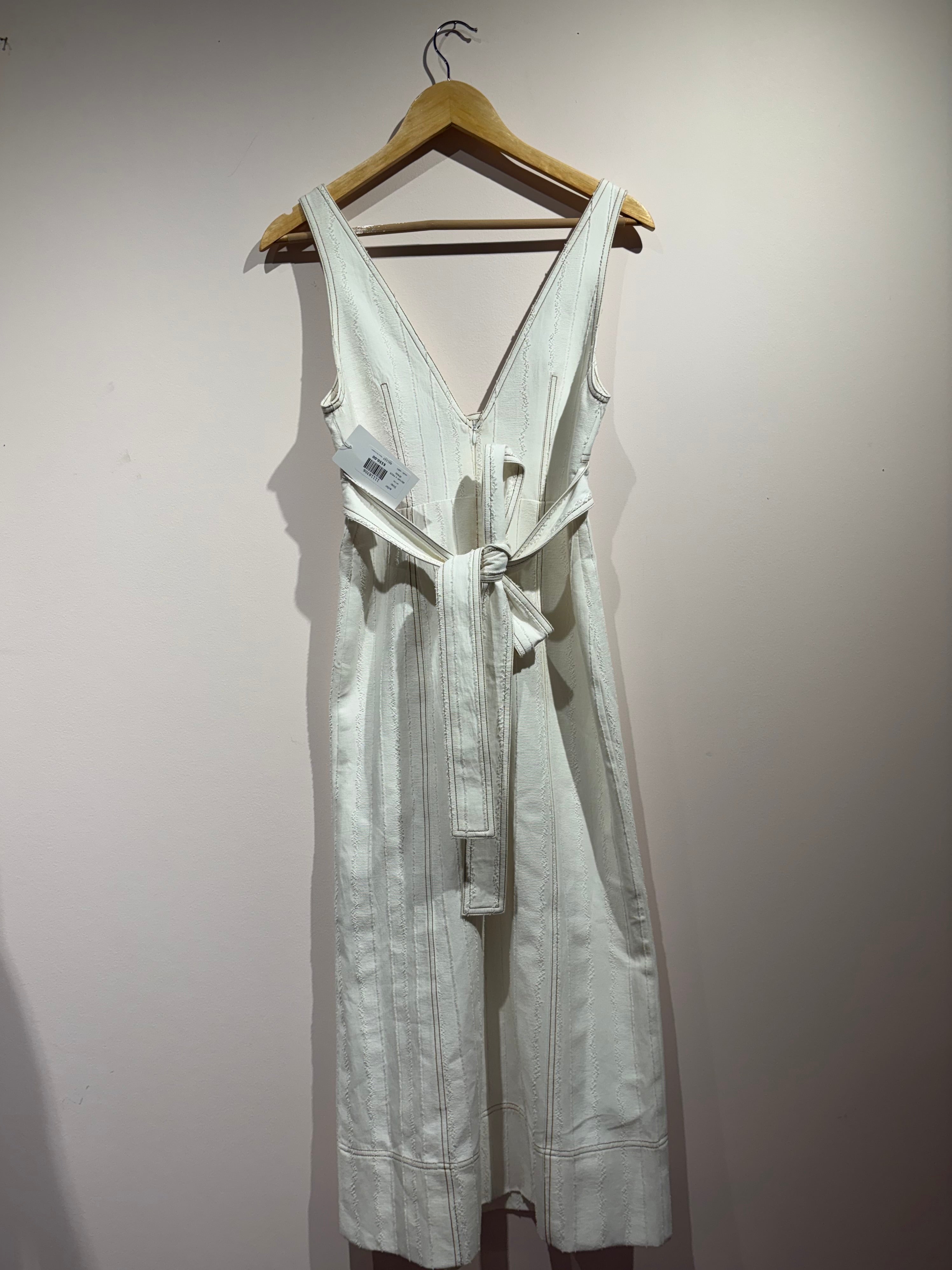 white acler denim v neck dress 4