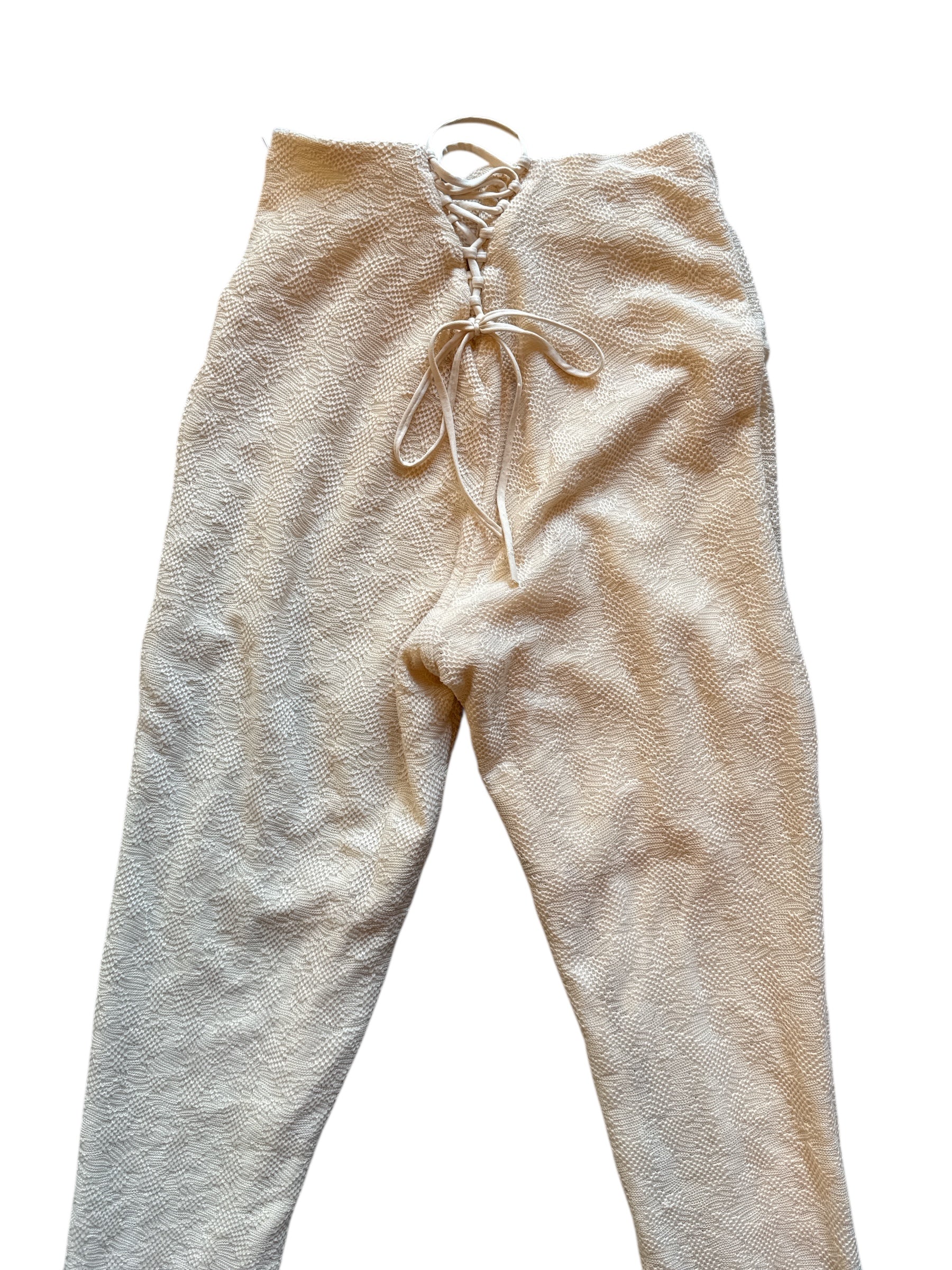 cream oh polly embroidered corset flare pants, 4