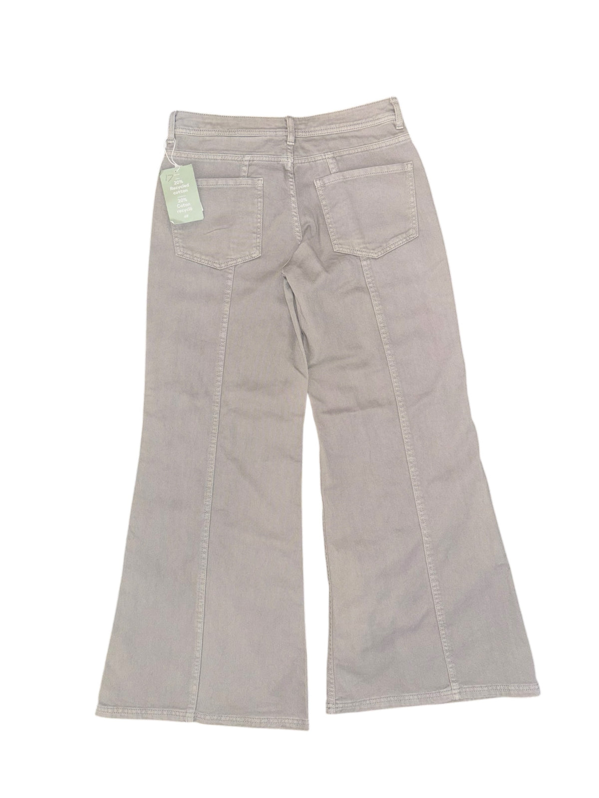 blue grey divided wide leg boot cut jeans, 4