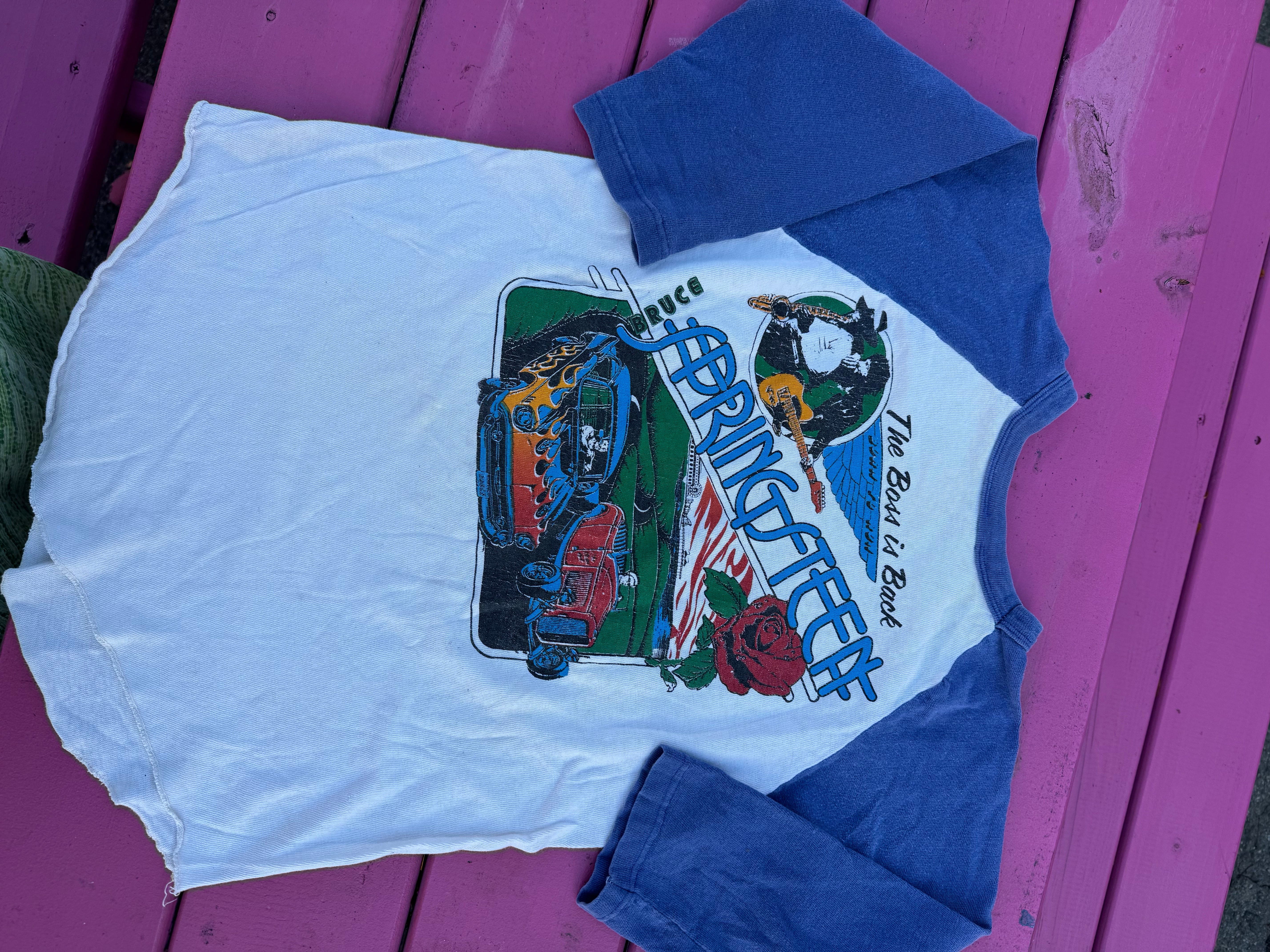 blue white  1978 bruce springsteen e street band tee, m
