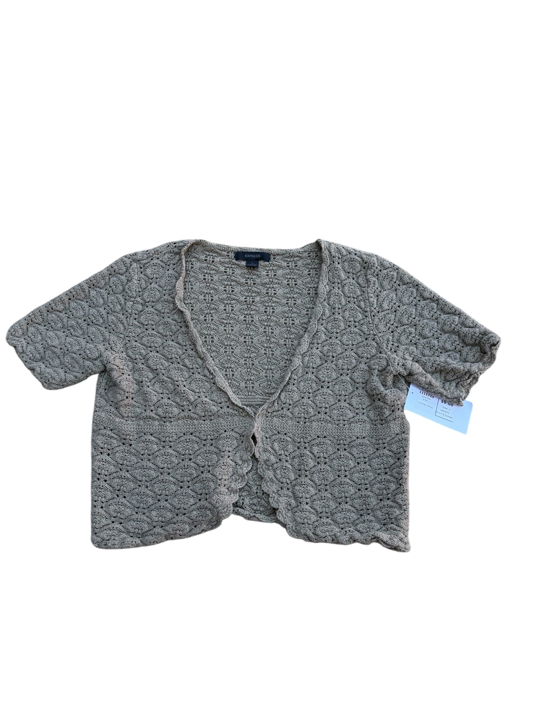 green express crochet shrug, L