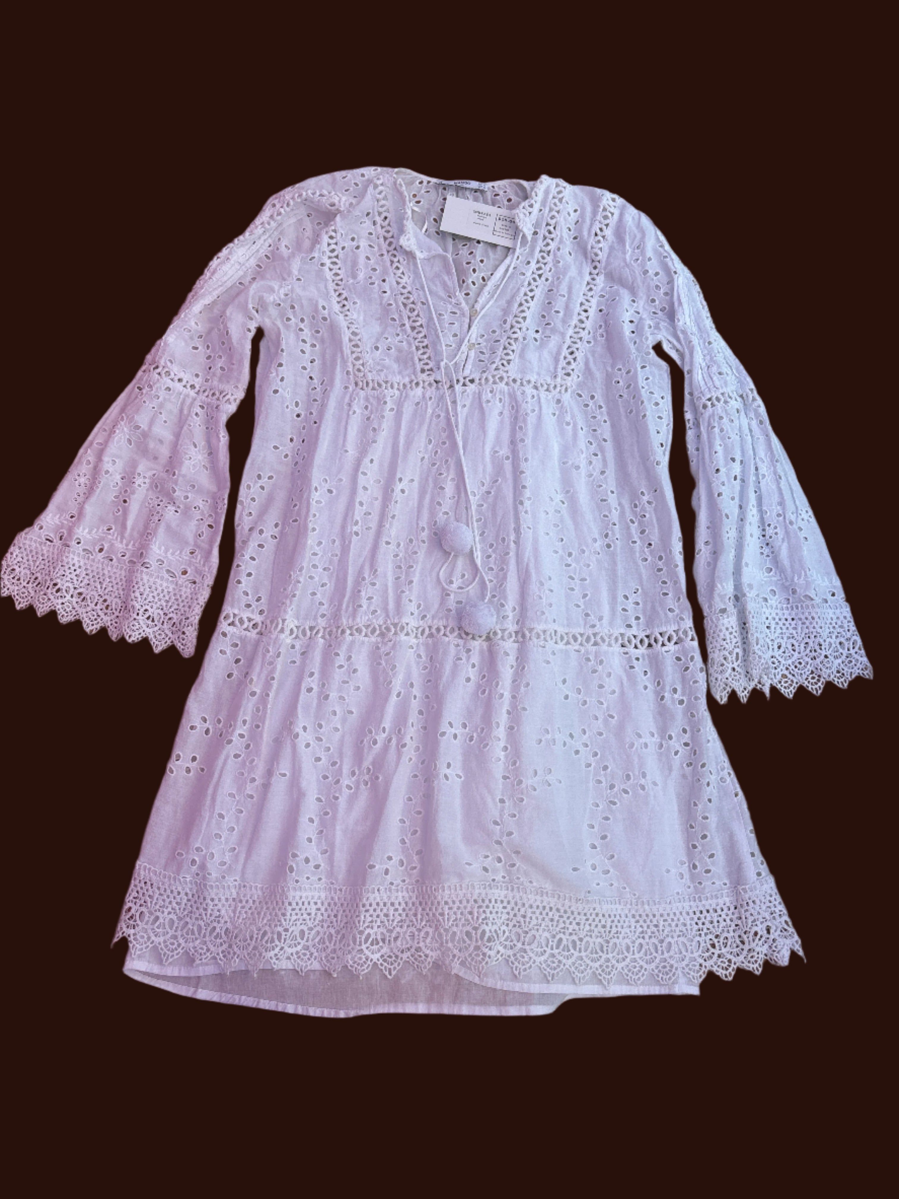 White Mango eyelit dress, s
