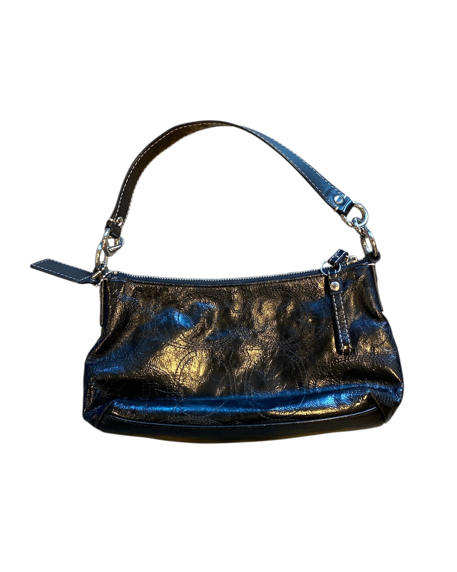 black coach patent shoulder bag