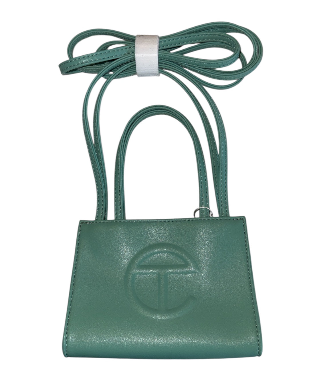 green Telfar crossbody
