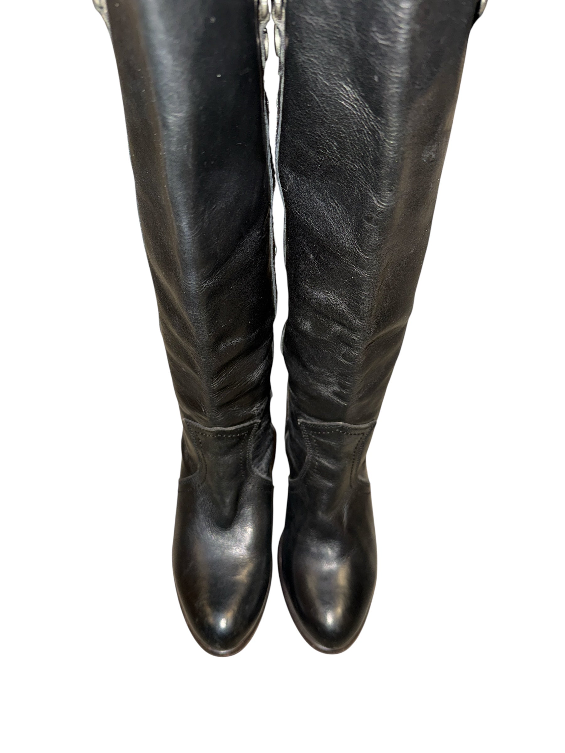 black frye leather studded boots, 6.5