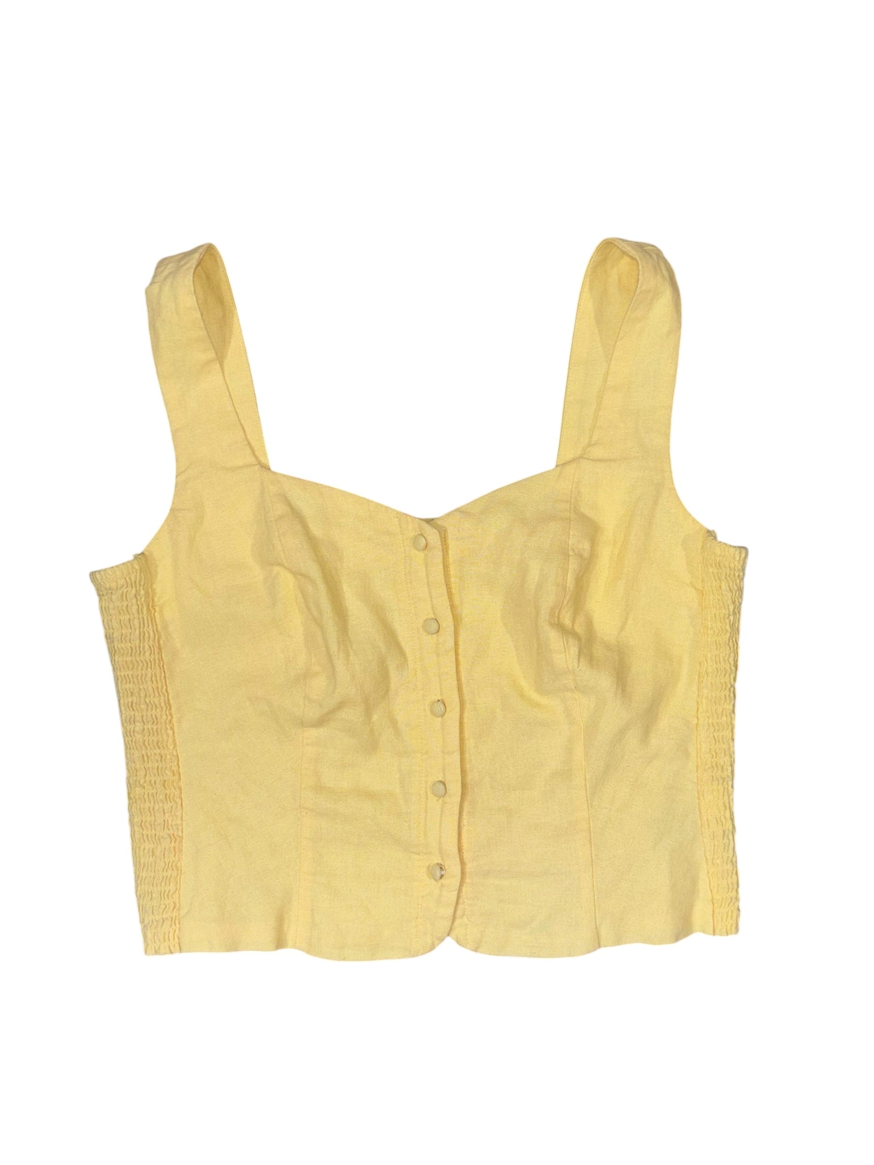 yellow old navy NWT button tank, s
