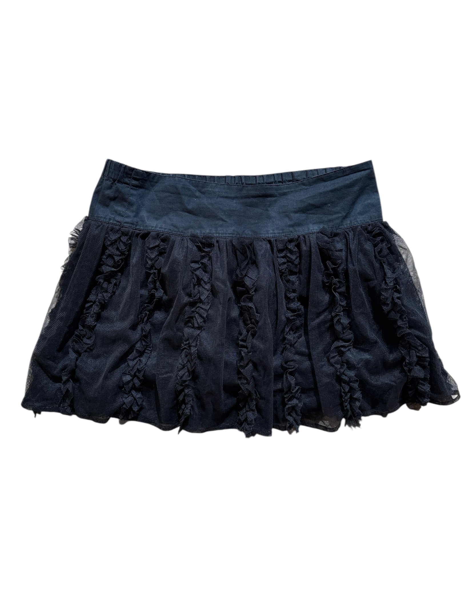 Black Old navy Mesh ruffle mini skirt, M