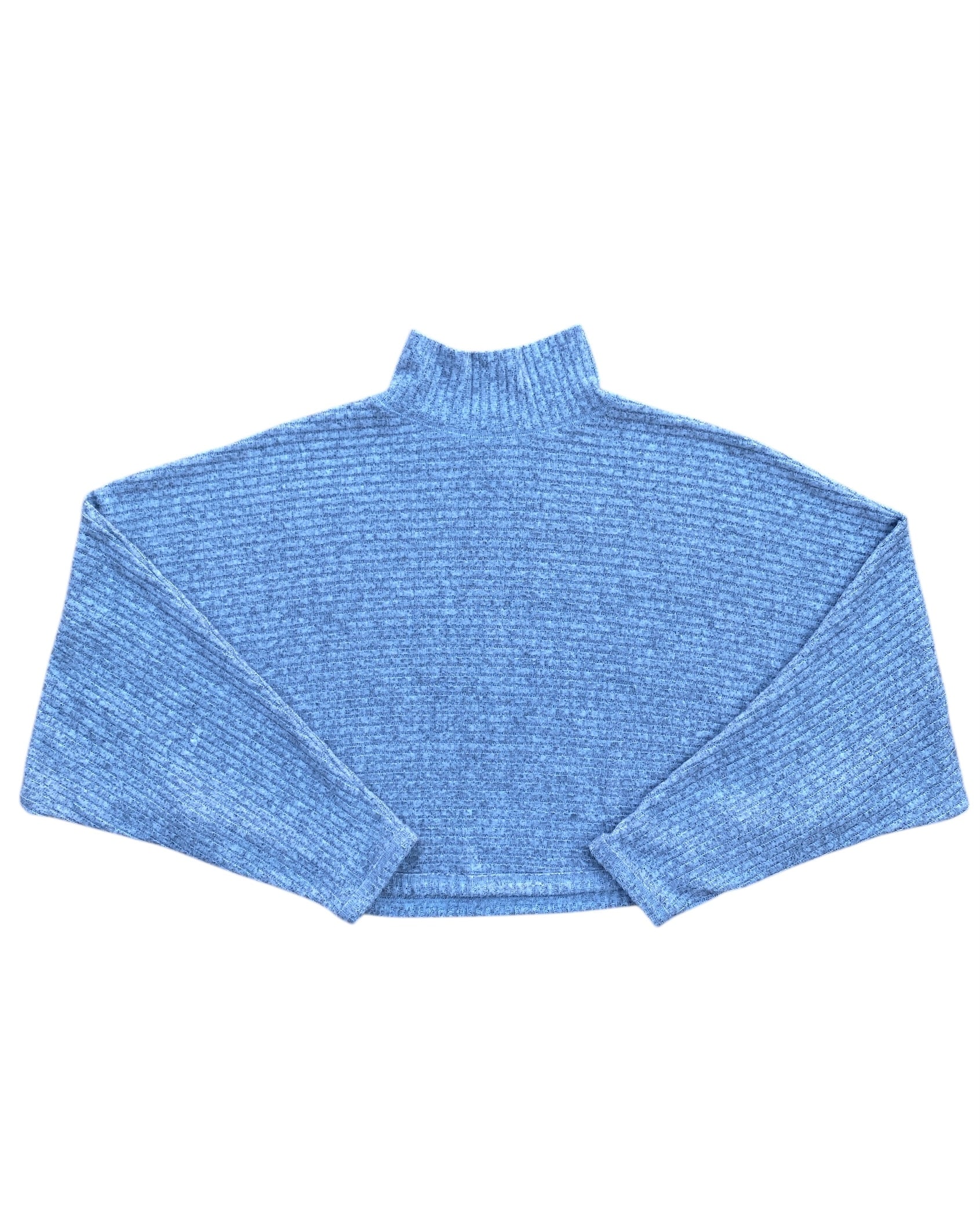 gray pilcro ribbed crop turtleneck, m