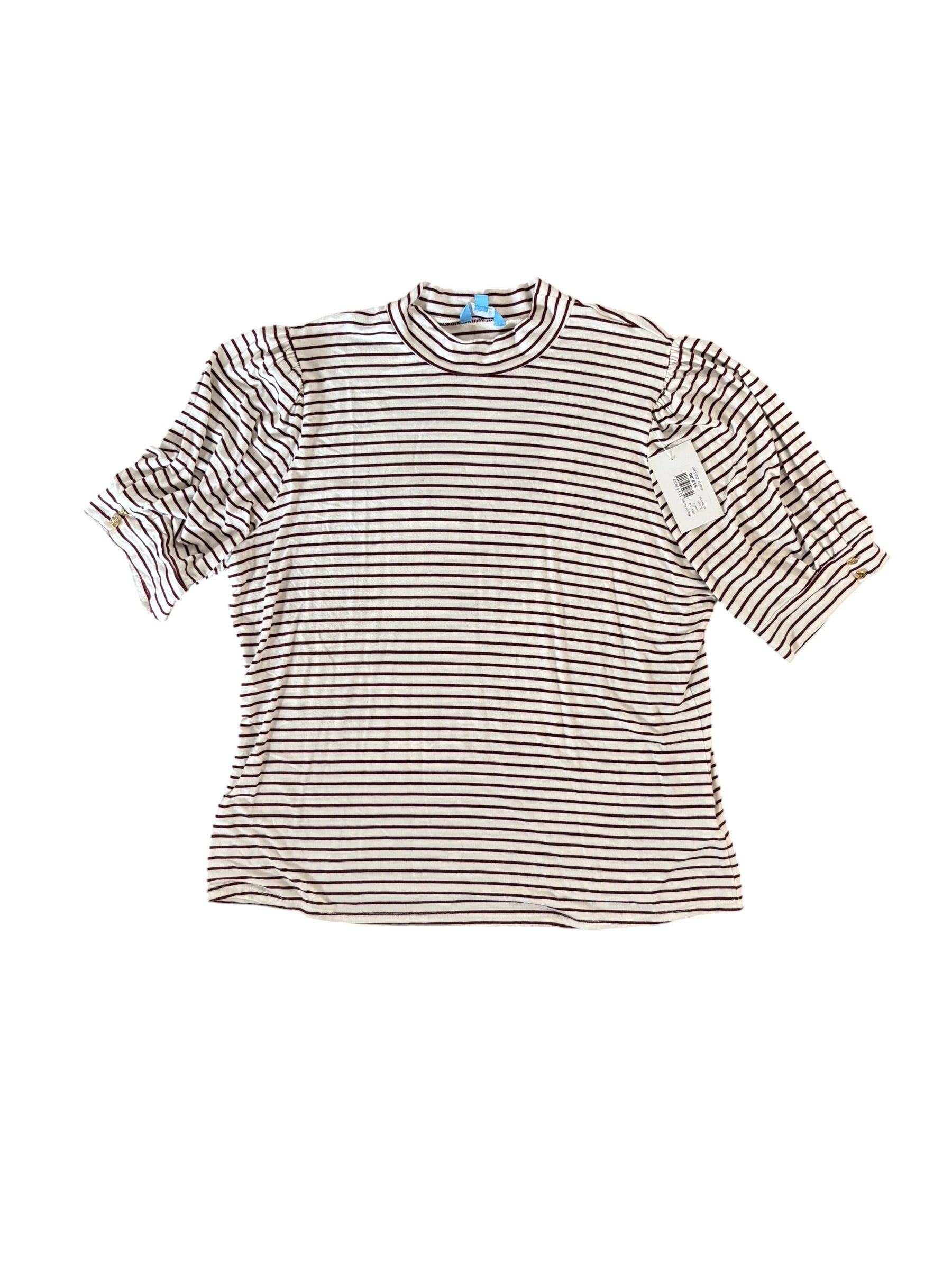 red white draper james hi neck striped ss, xxl