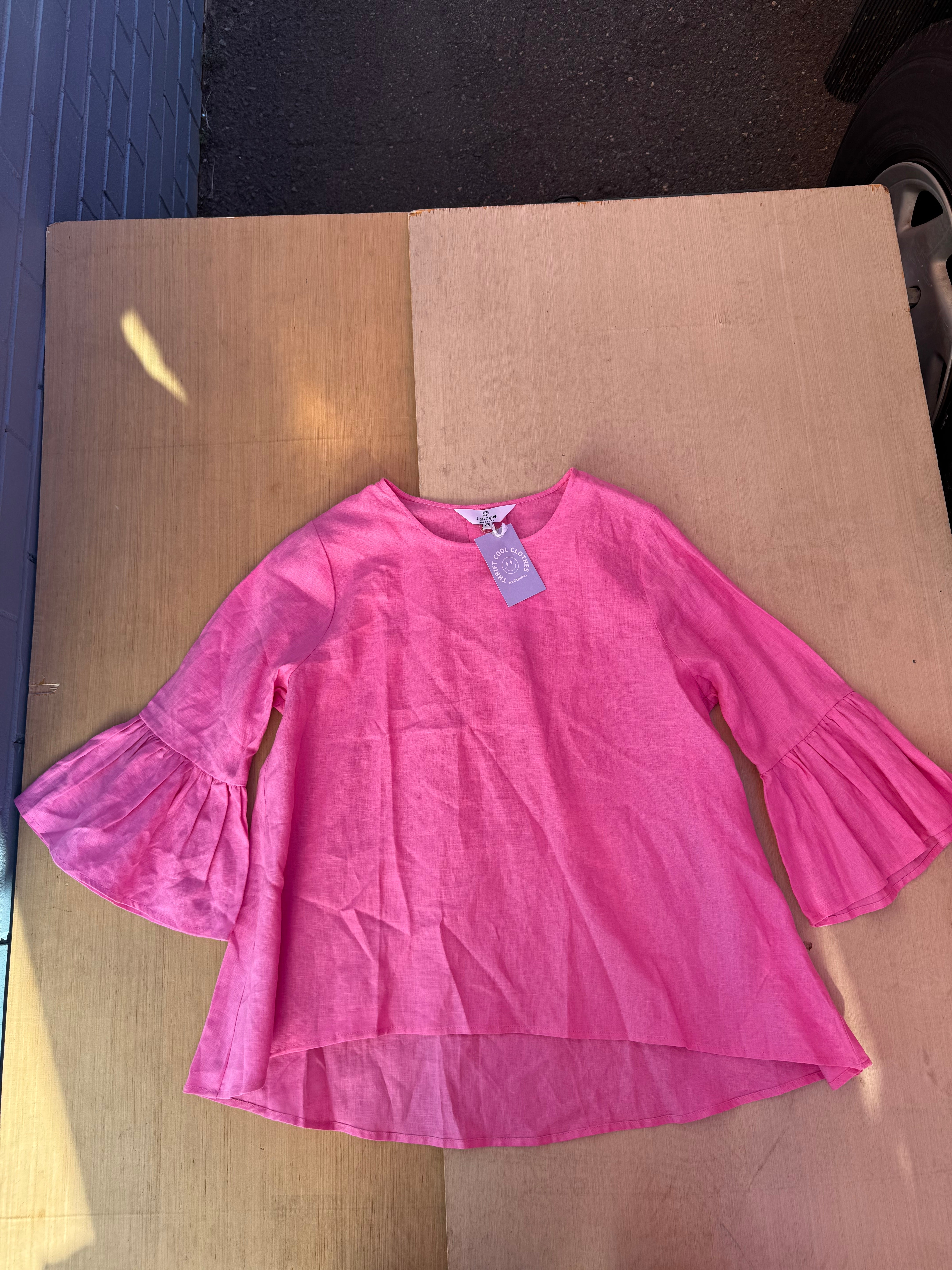 Pink LaRoque Originals Linen blouse, OS