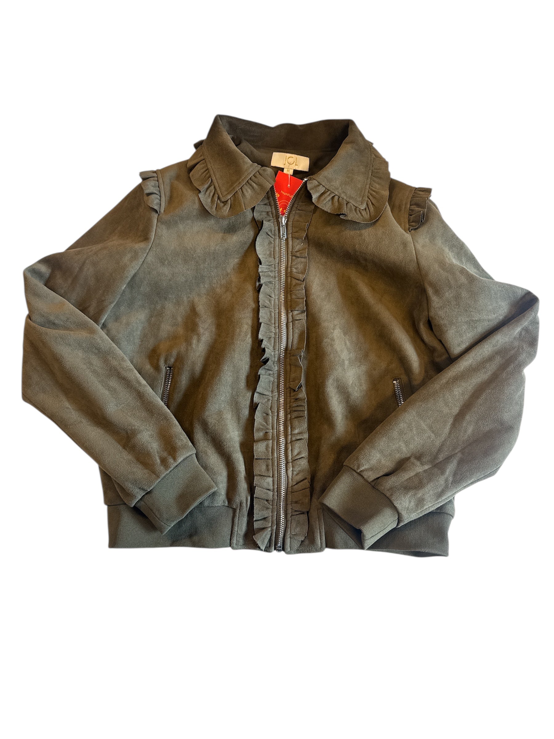 olive JCL ruffle collar jacket, m