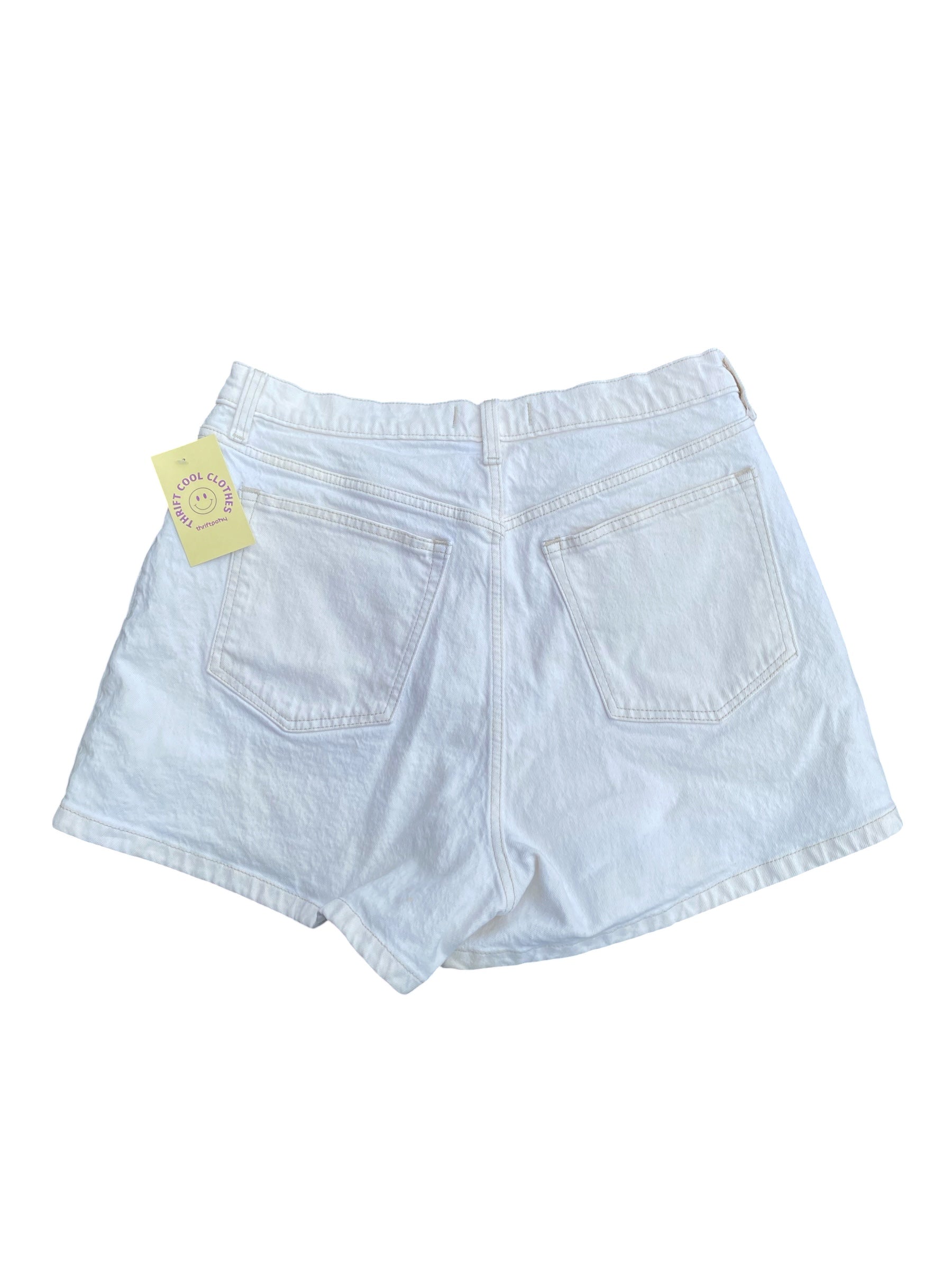 White Abercrombie High rise cutoff short, 12