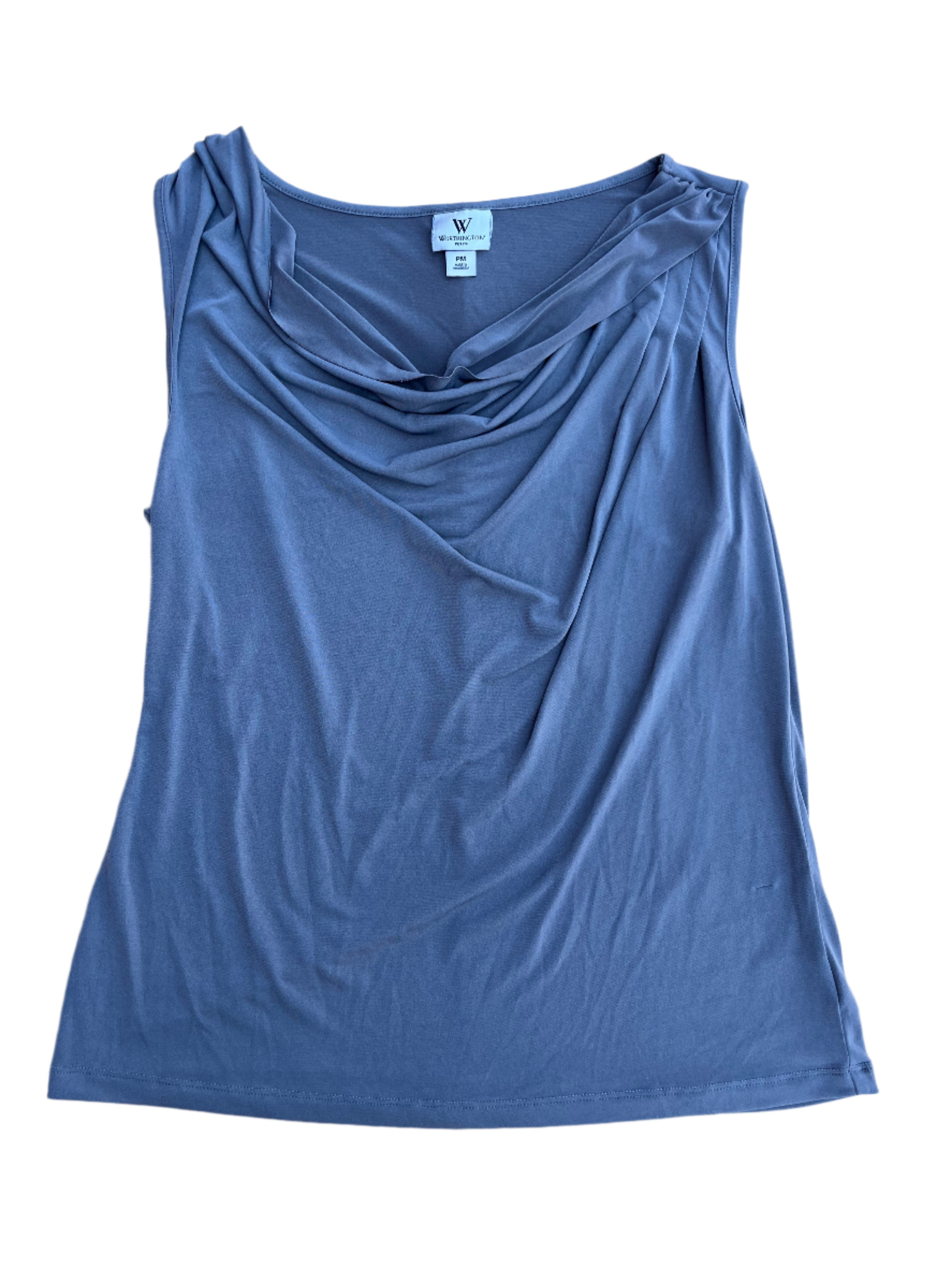 silver worthington cowl neck tank, m