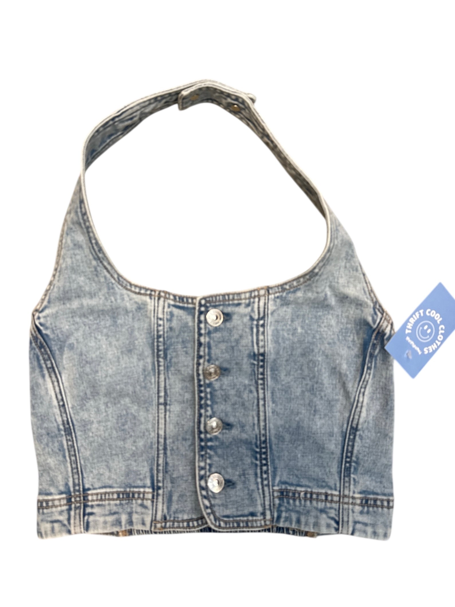 Med wash American eagle Denim halter vest, M