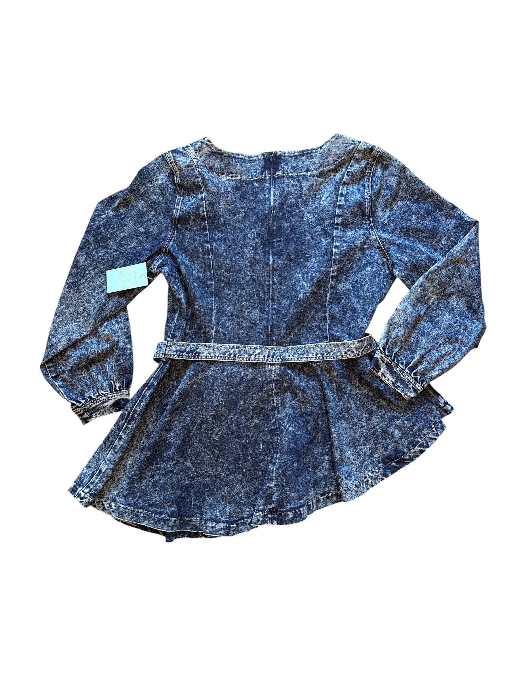 Blue Fashion to figure Acid wash square neck dress, LP