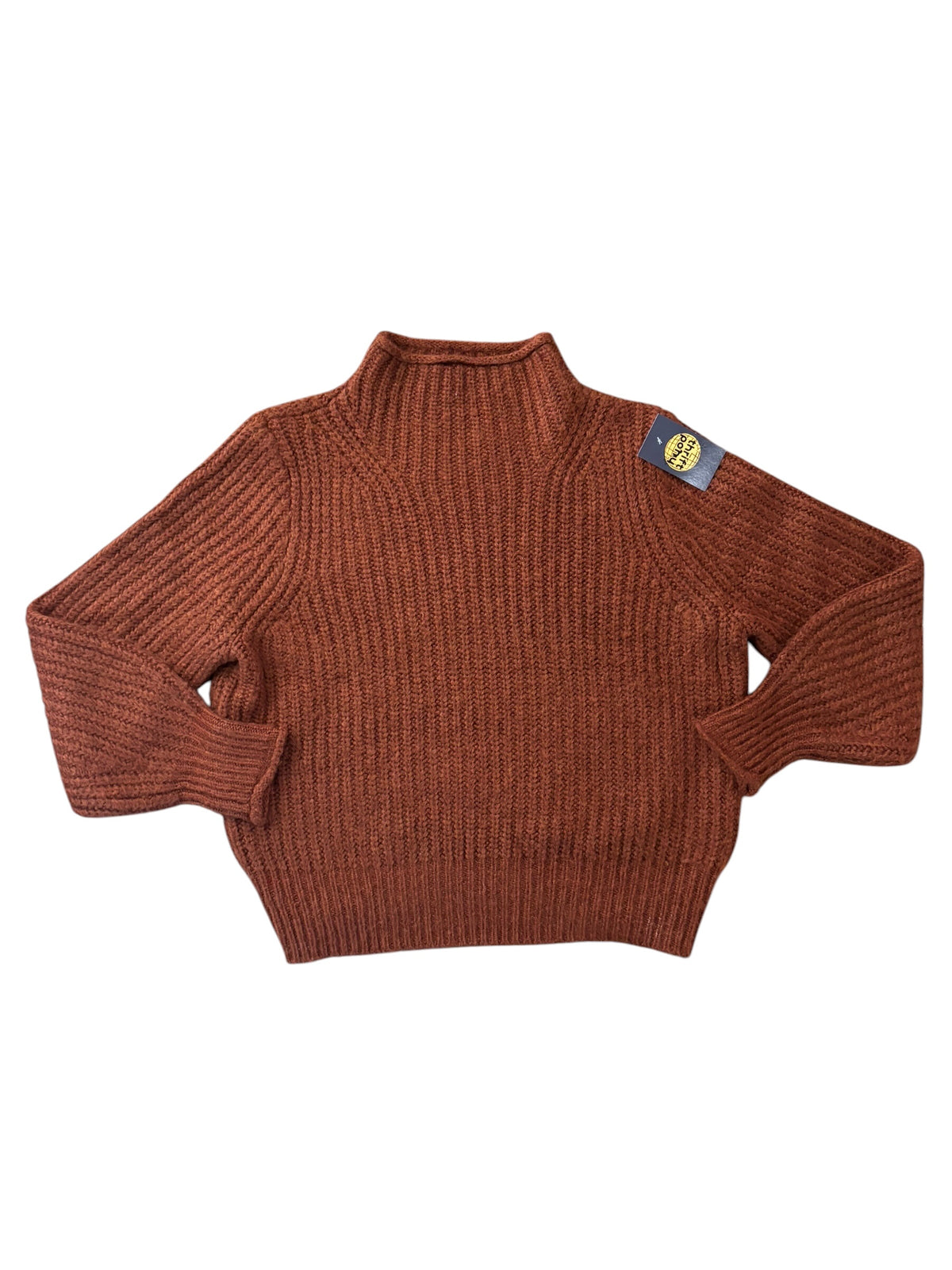 rust madewell rollneck sweater, L