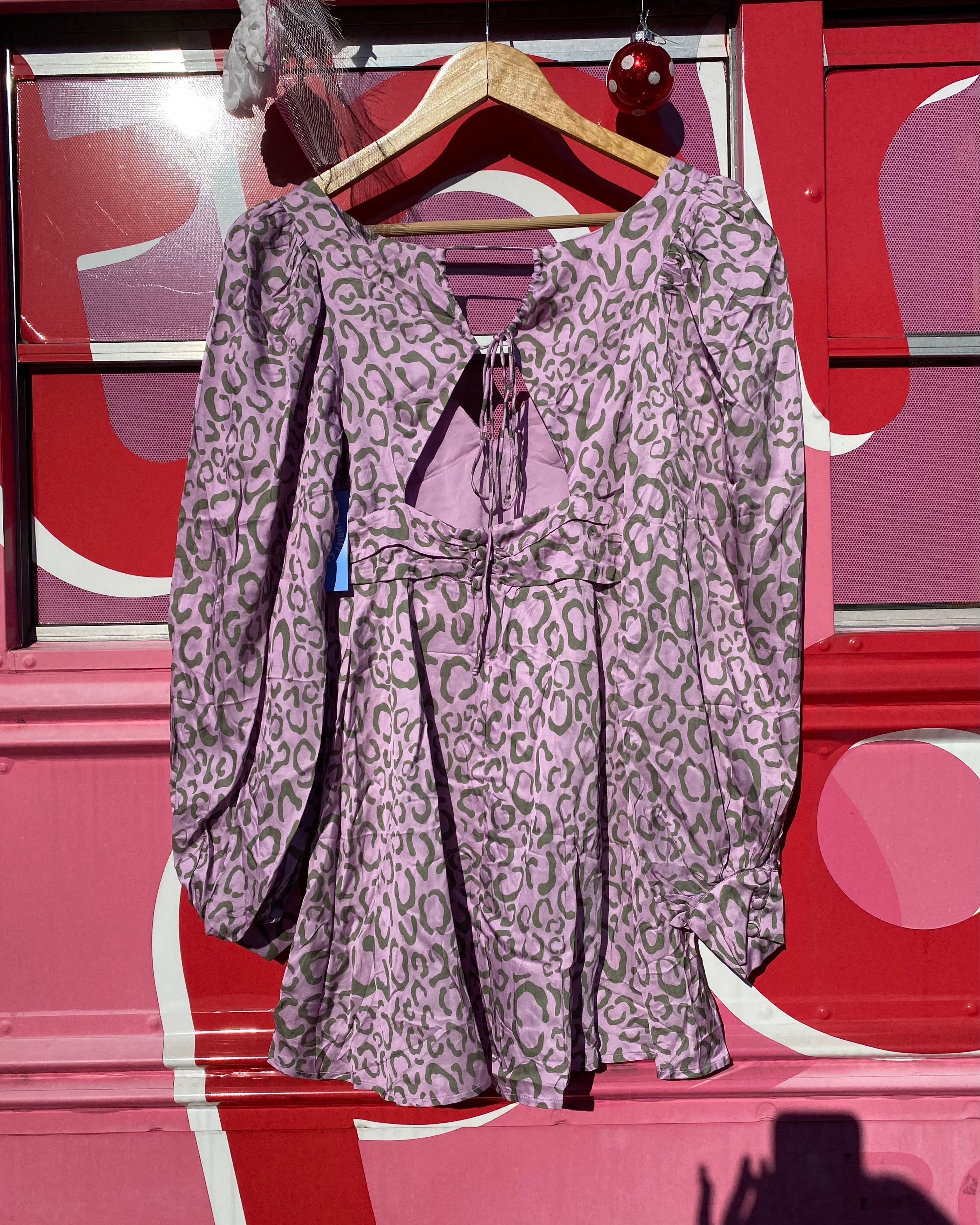 purple gray for love & lemons animal print bustier mini dress nwt, s