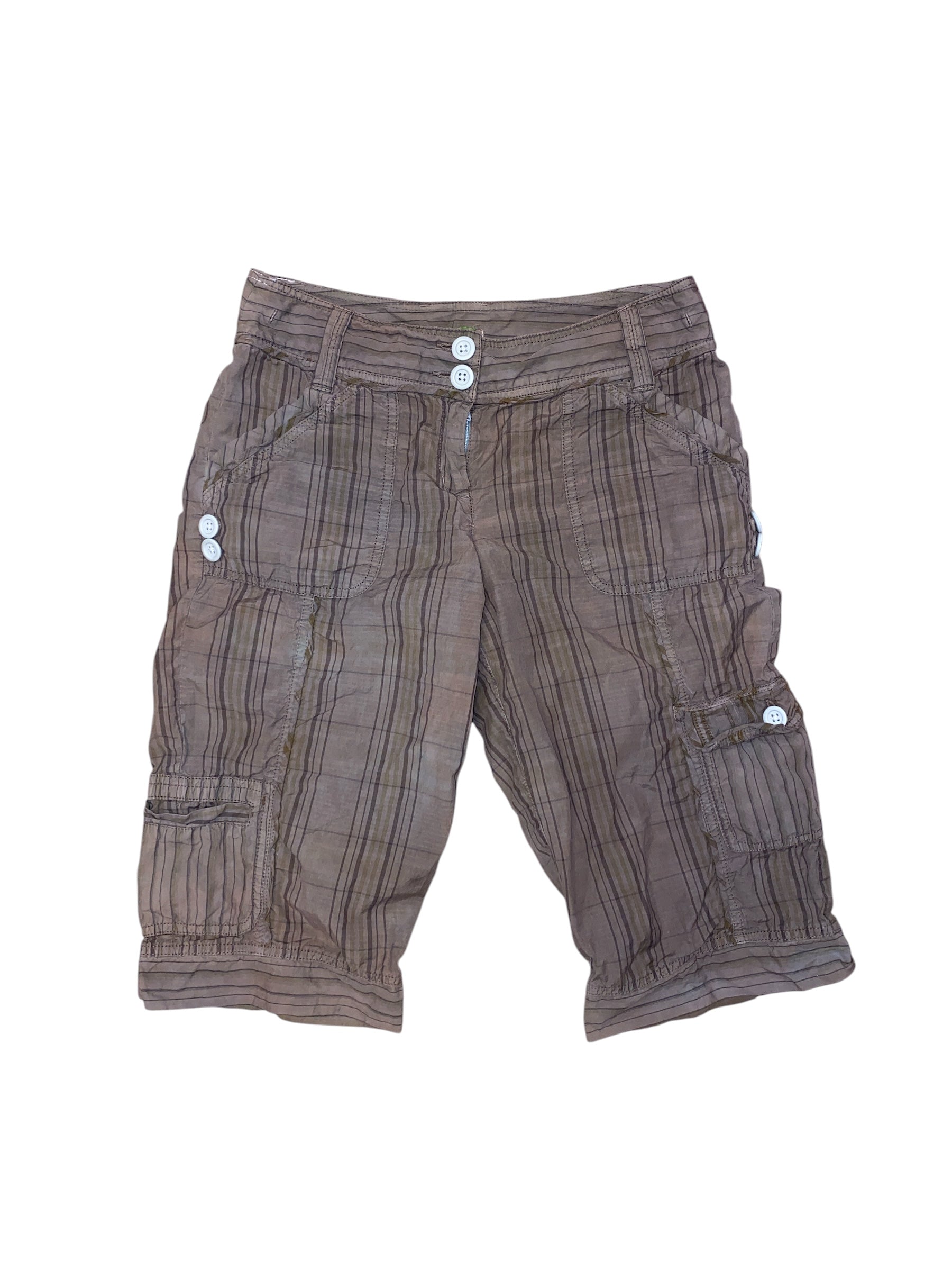 Brown ETT Striped long shorts, 2