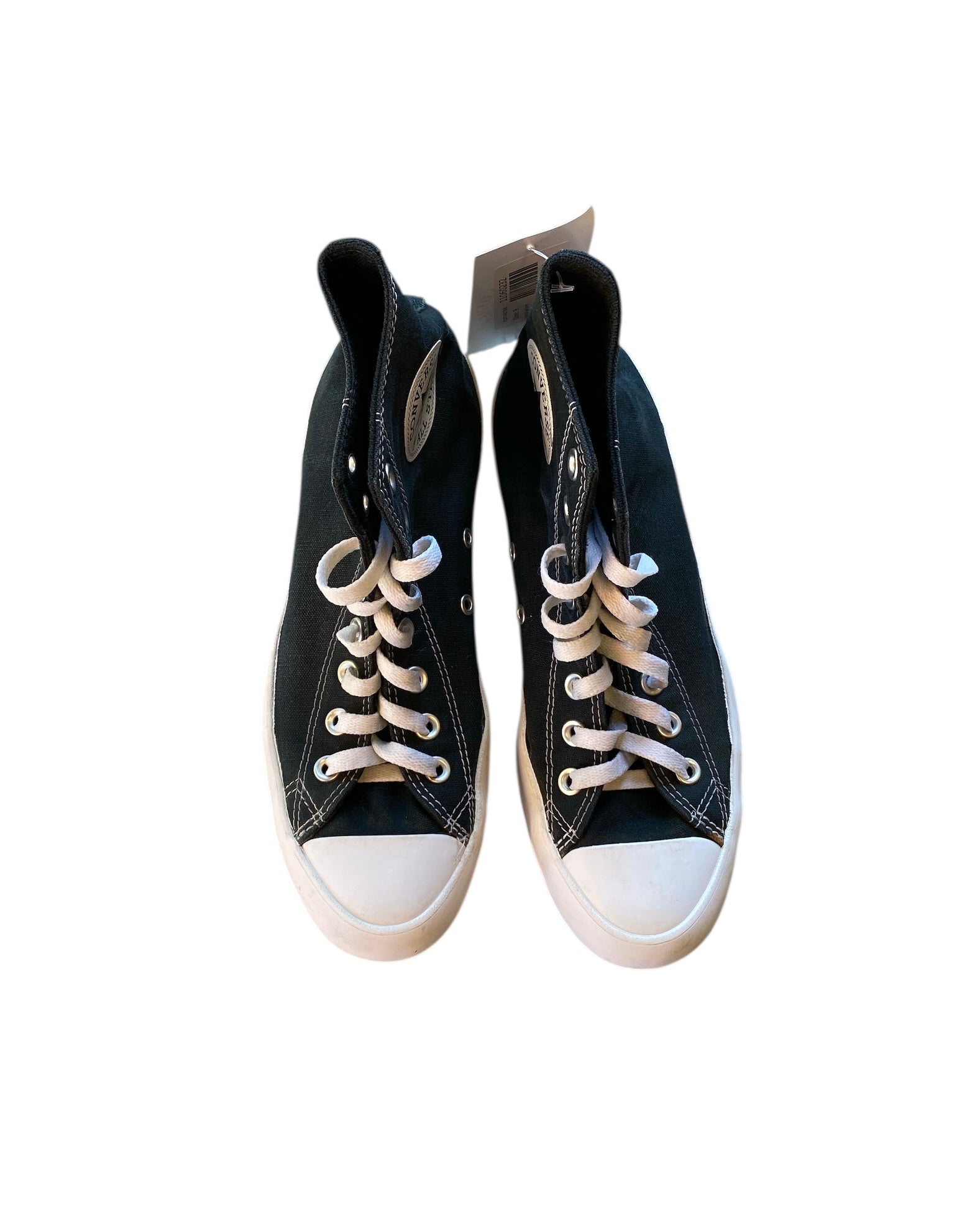 black white converse platform high tops, 9