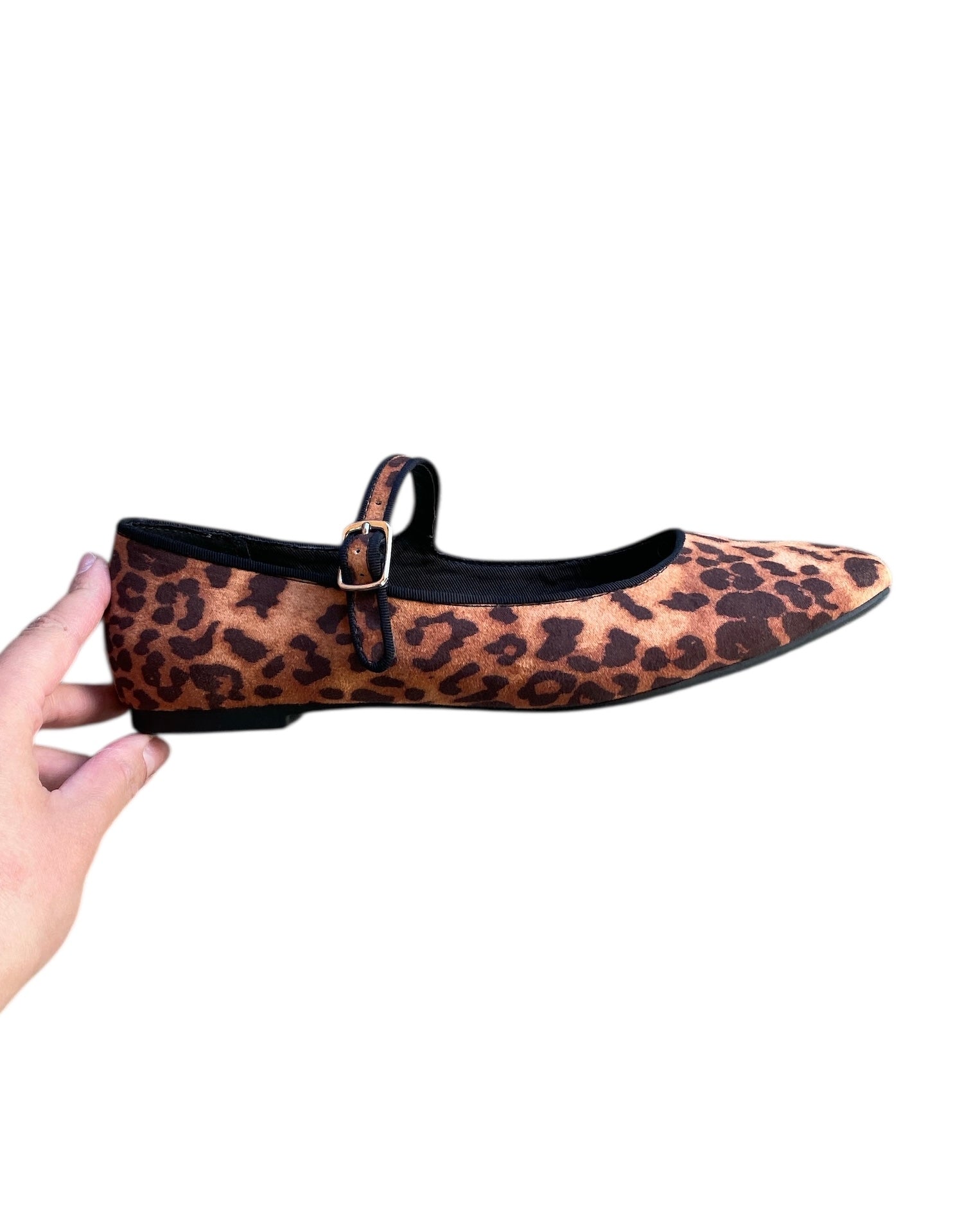 brown time and tru animal print mary jane flats, 9