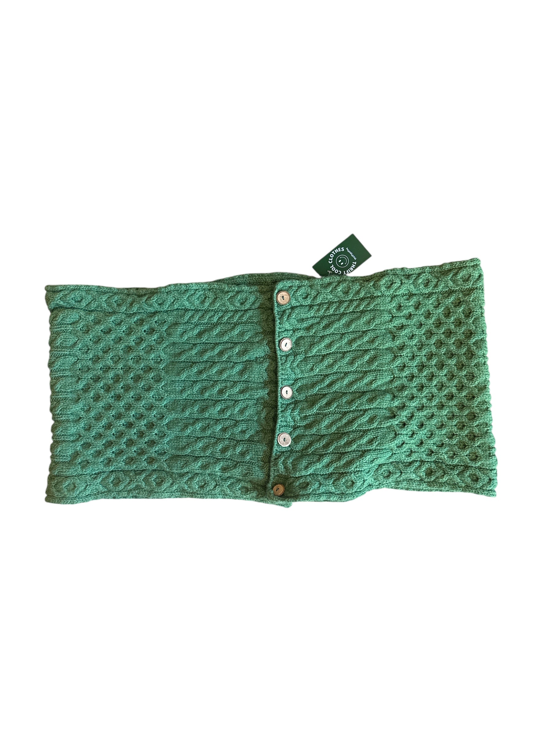 green  knit infinity scarf
