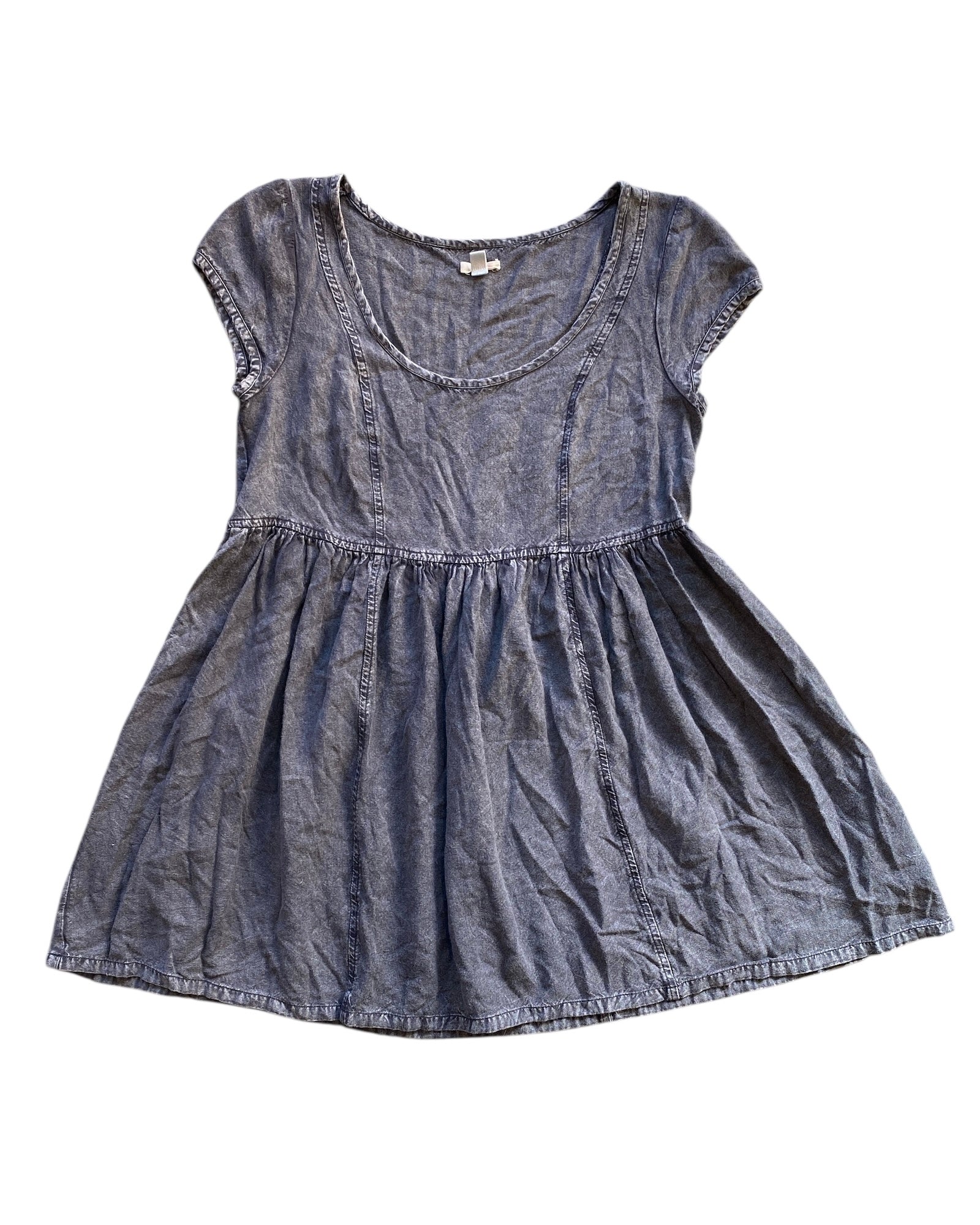 black ecote chambray babydoll dress, s