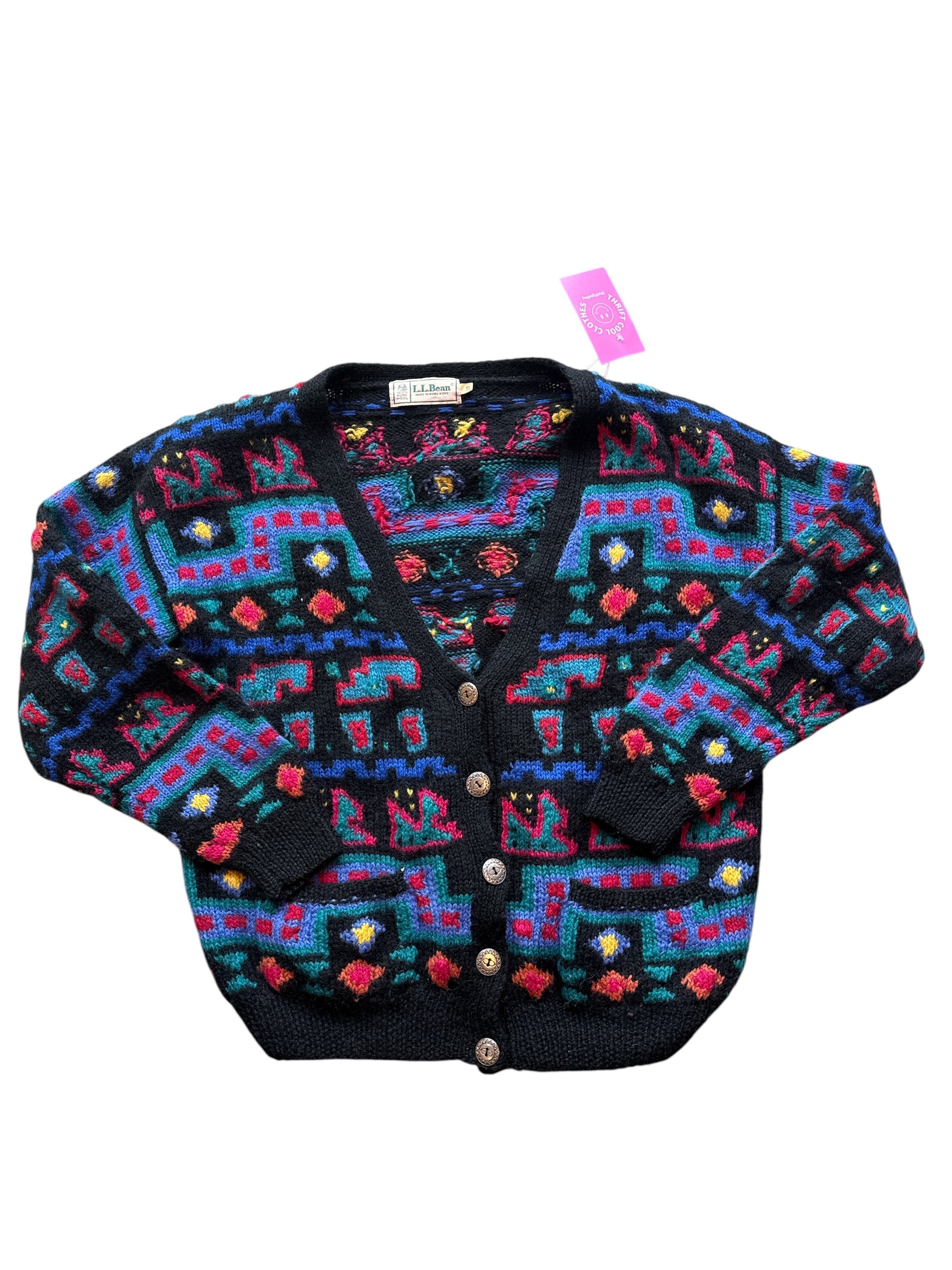 100% wool ll bean cardigan, S