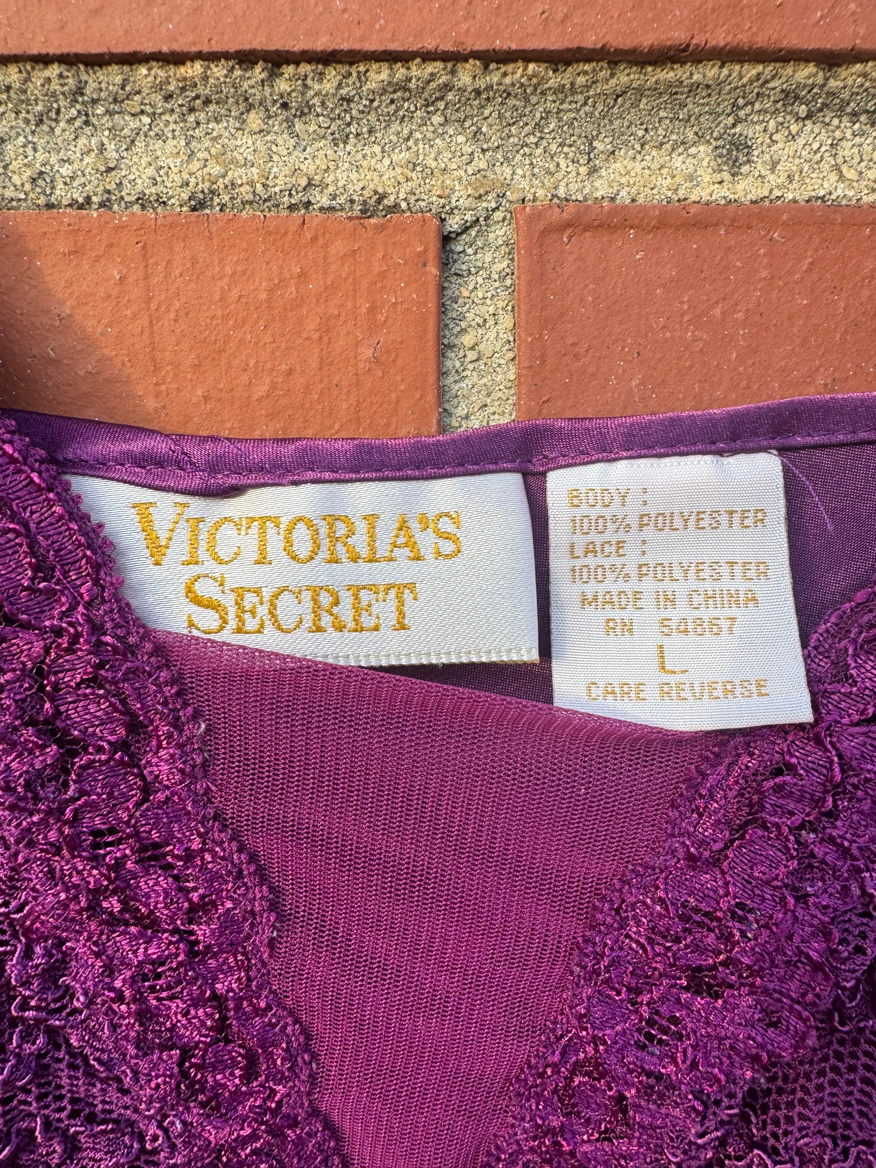 Purple Victoria’s Secret GOLD LABEL Lacey flowy slip maxi dress, L