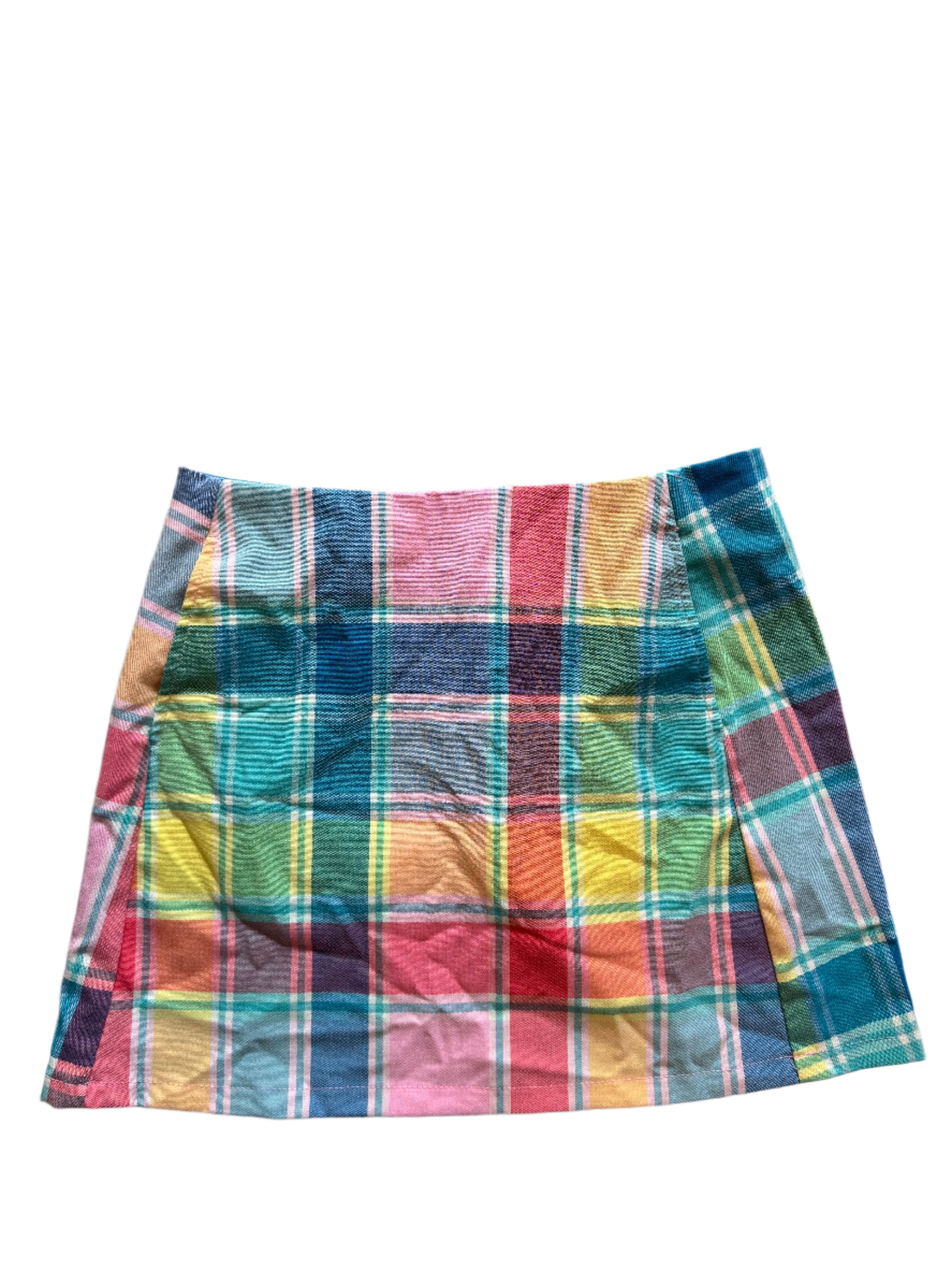Pink blue Urban outfitters Plaid mini skirt, XS