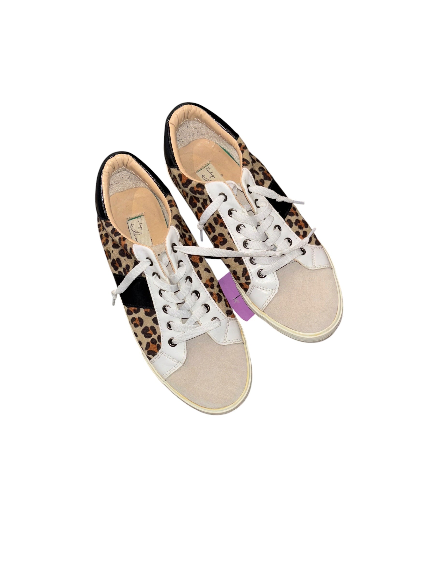 brown white vintage havana cheetah sneakers, 7.5