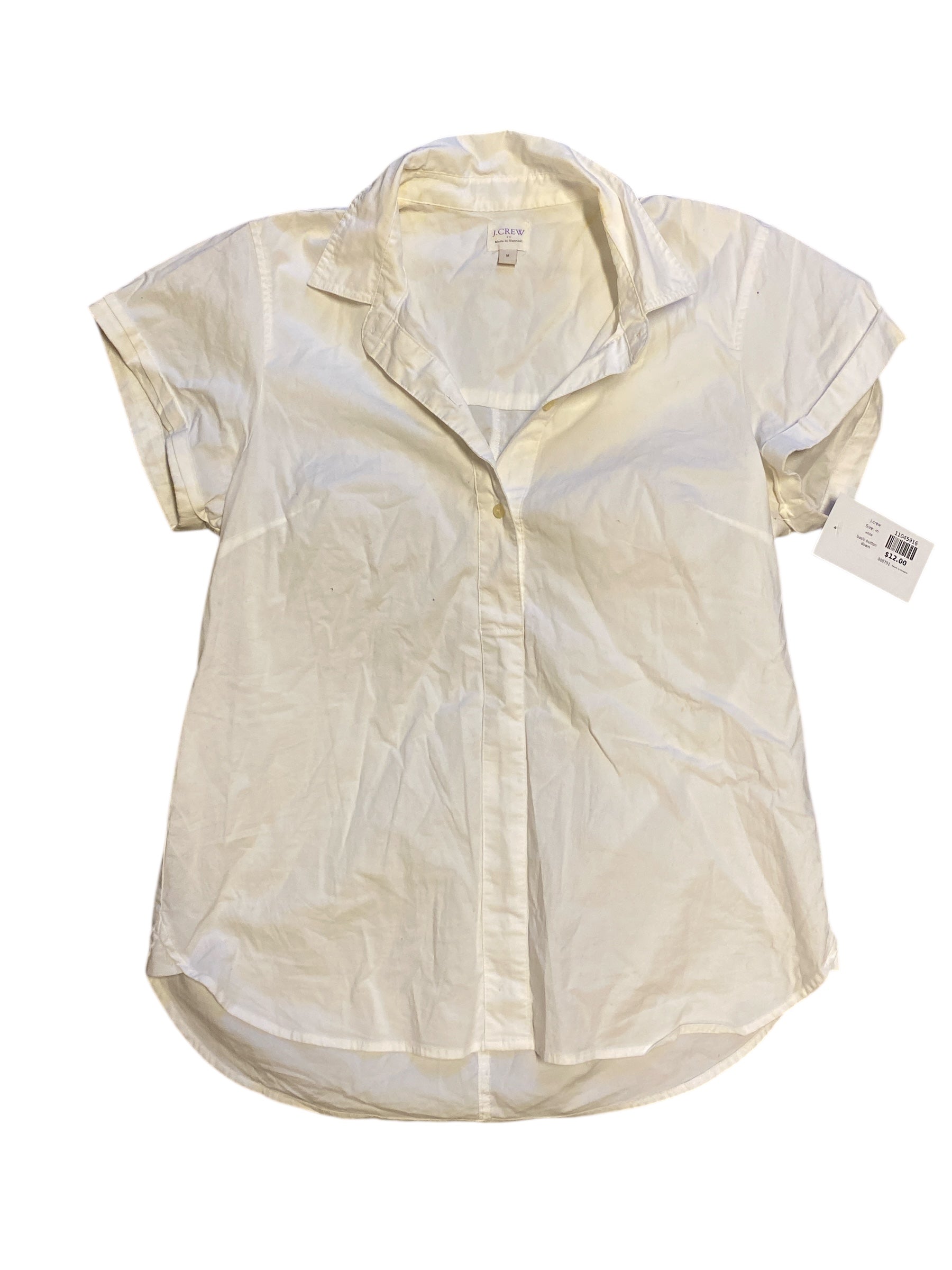 white j.crew basic button down, m