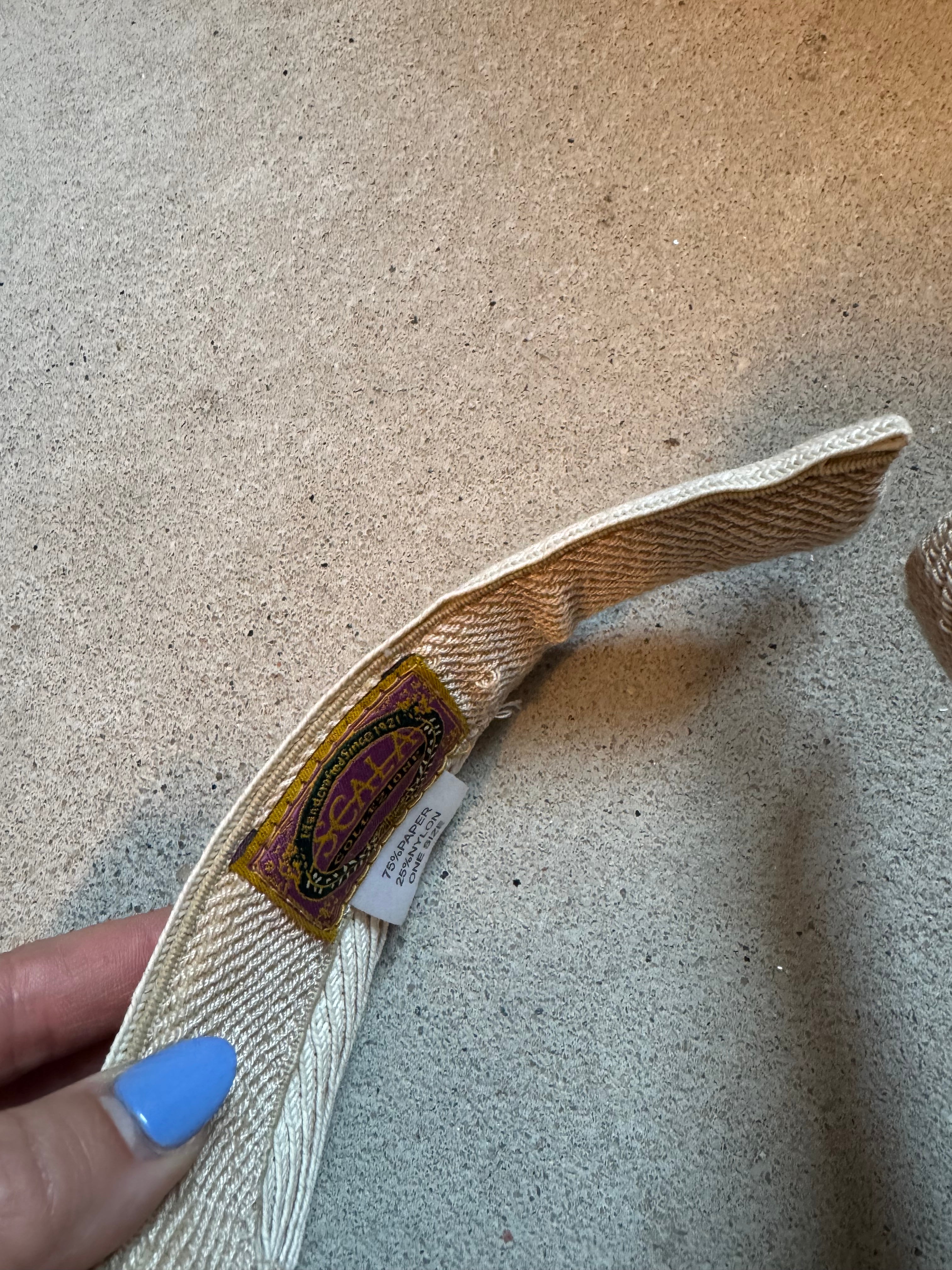 cream scala woven visor