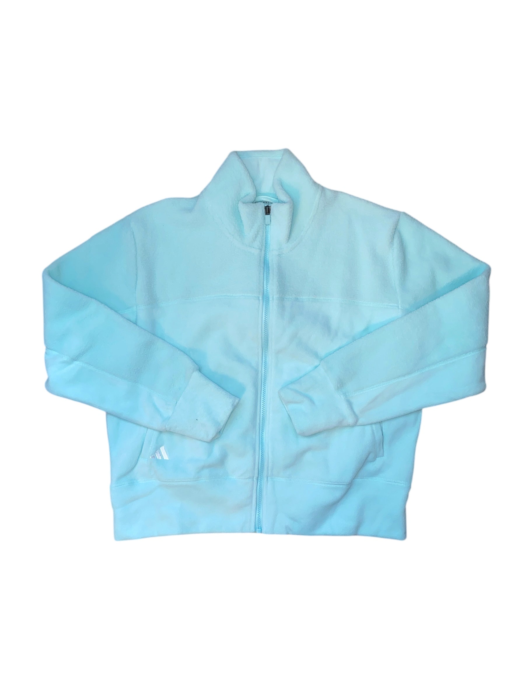 teal adidas nwt fleece zip up, L