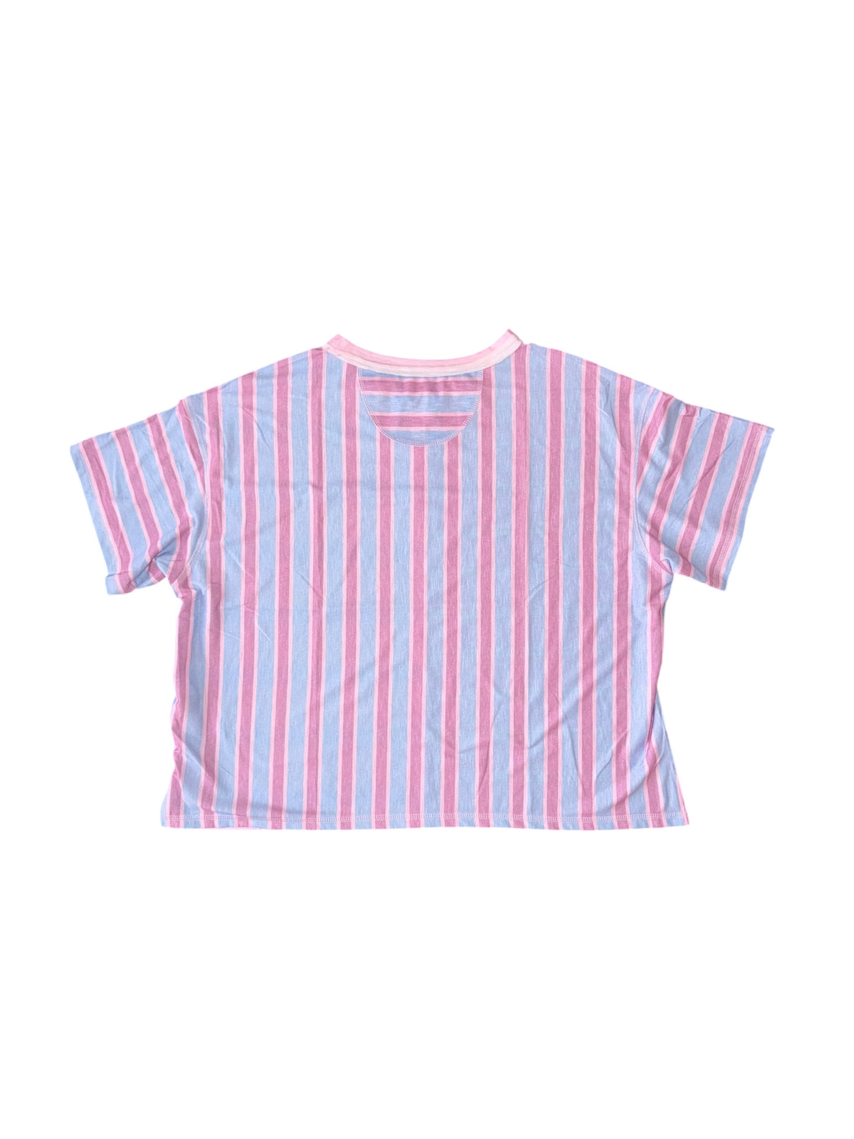 pink blue  nwt multi stripe tee, xl