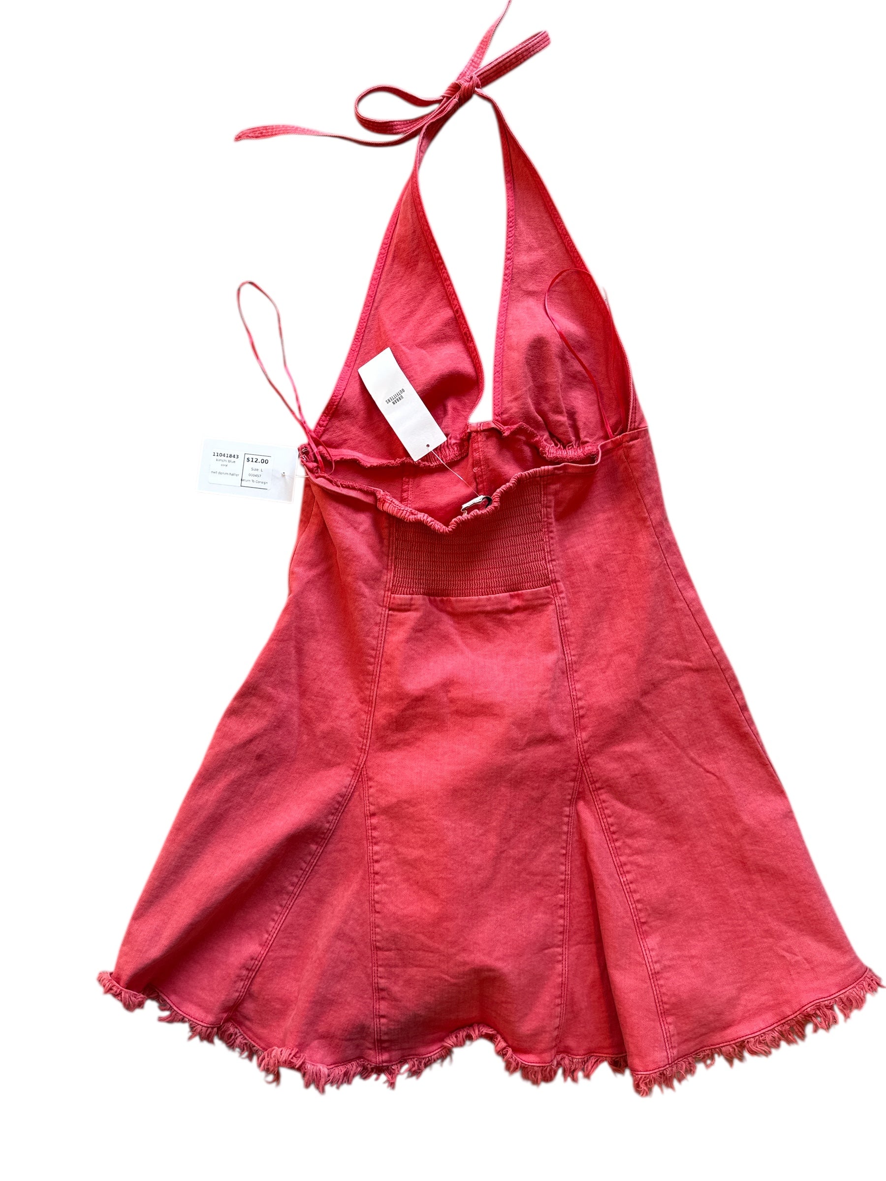 coral kimchi blue nwt denim halter, L