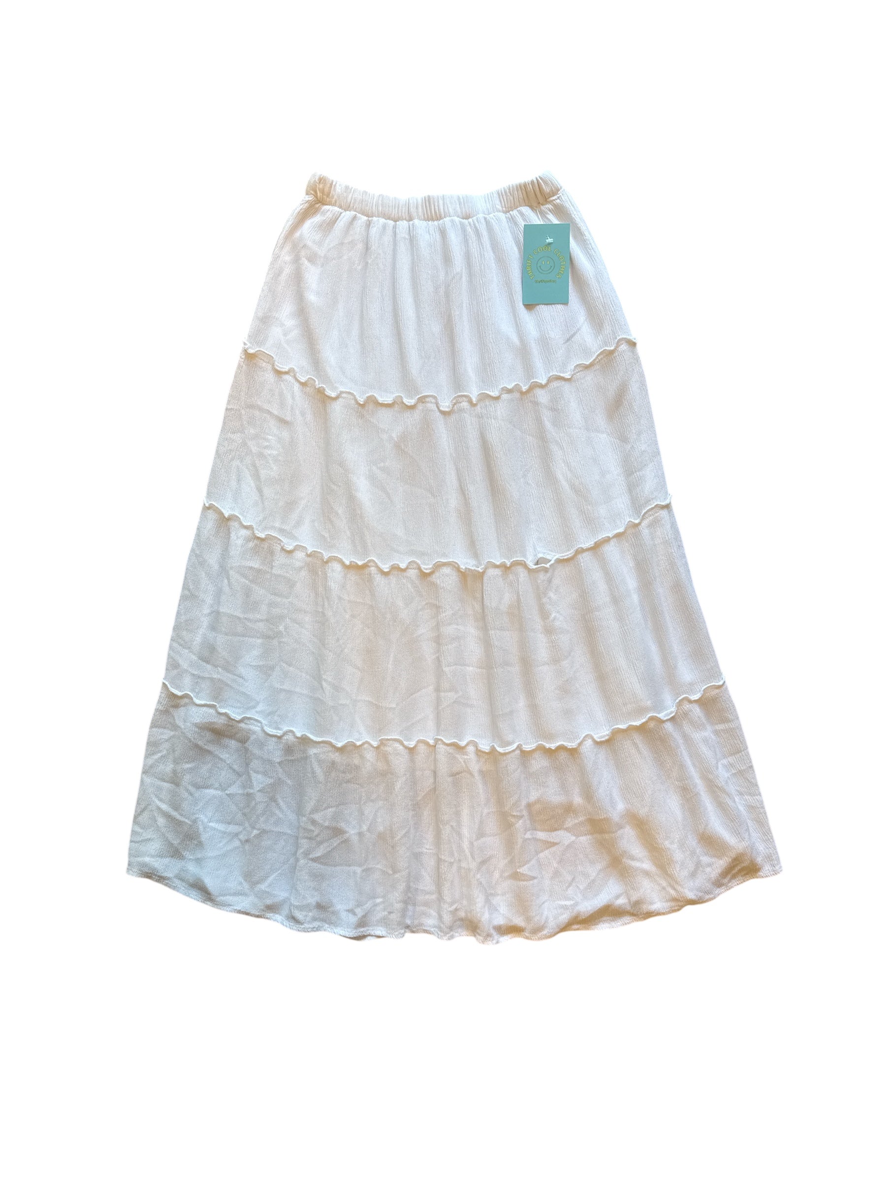 white hollister smocked maxi skirt, XS