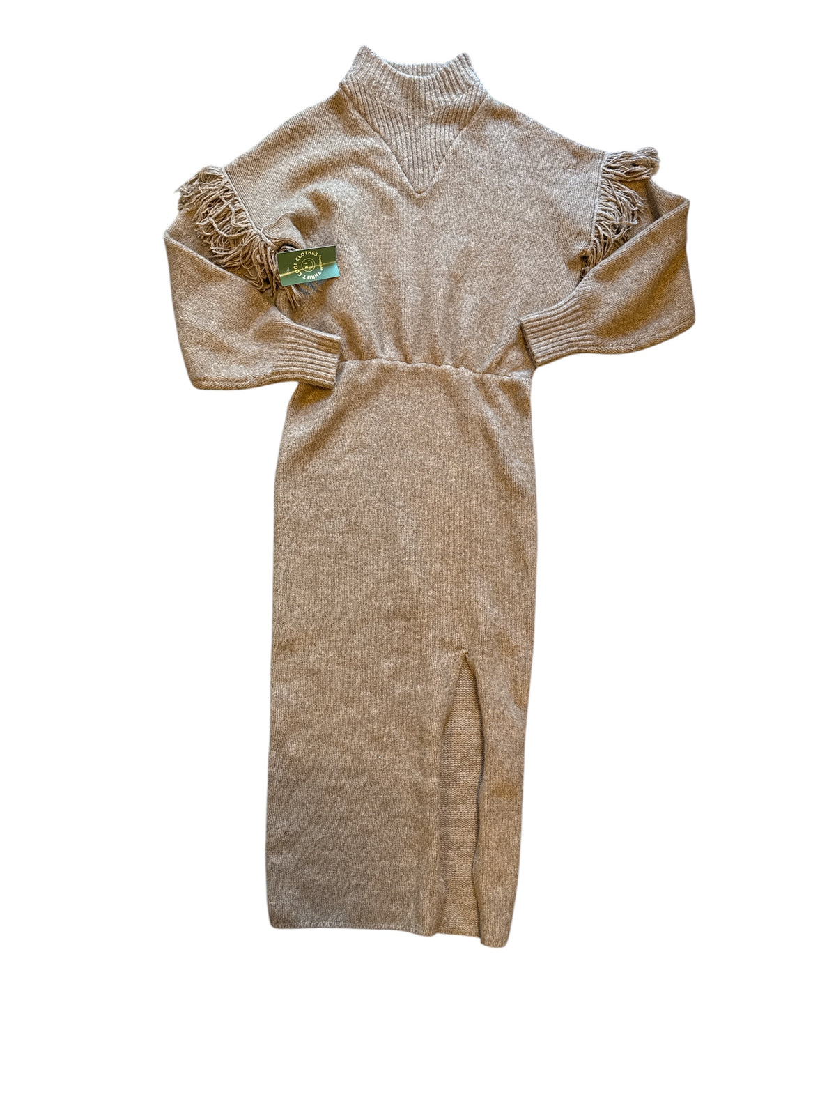tan saylor knit long dress, m