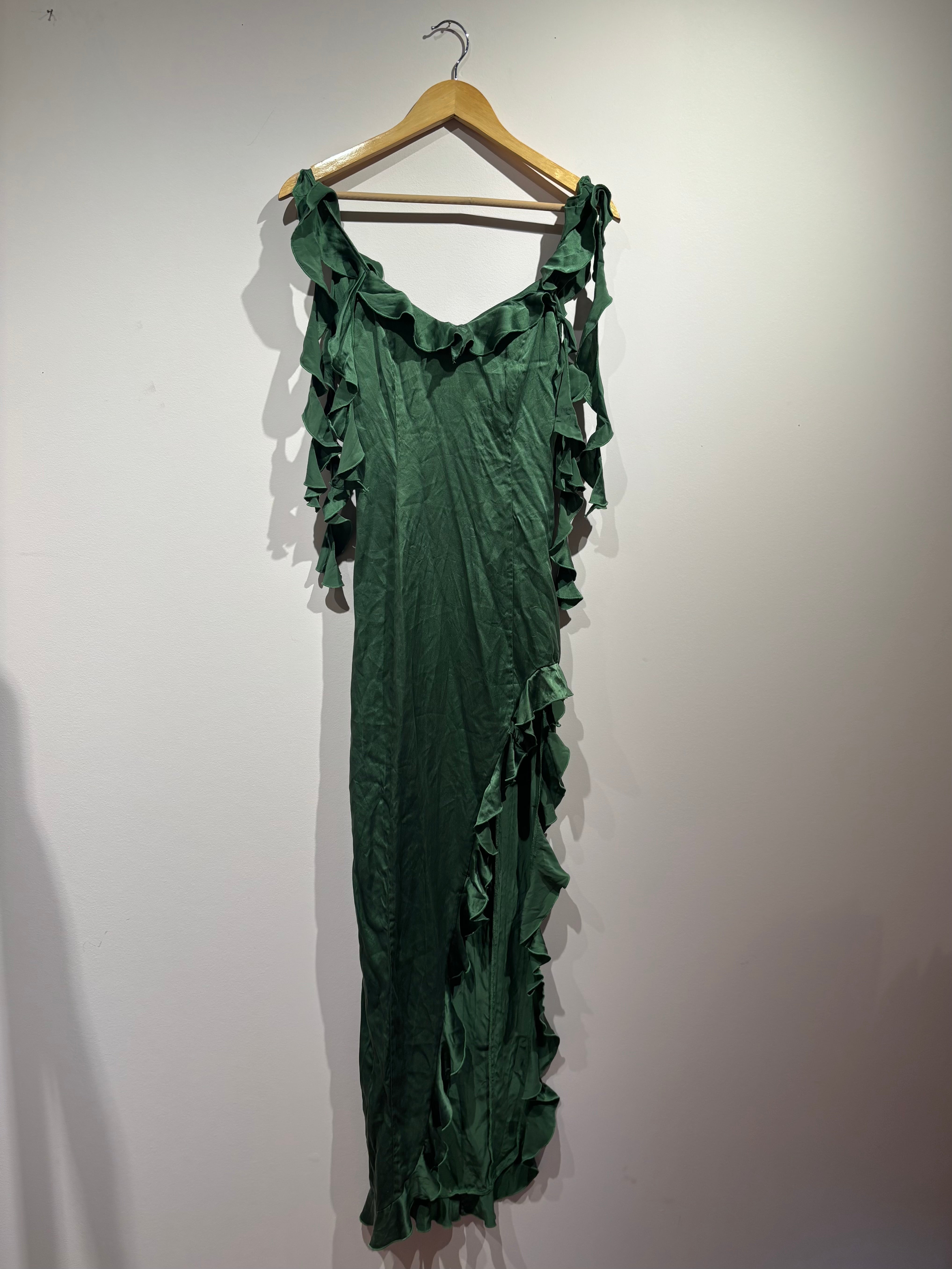 green amanda uprichard jelly fish dress, xs