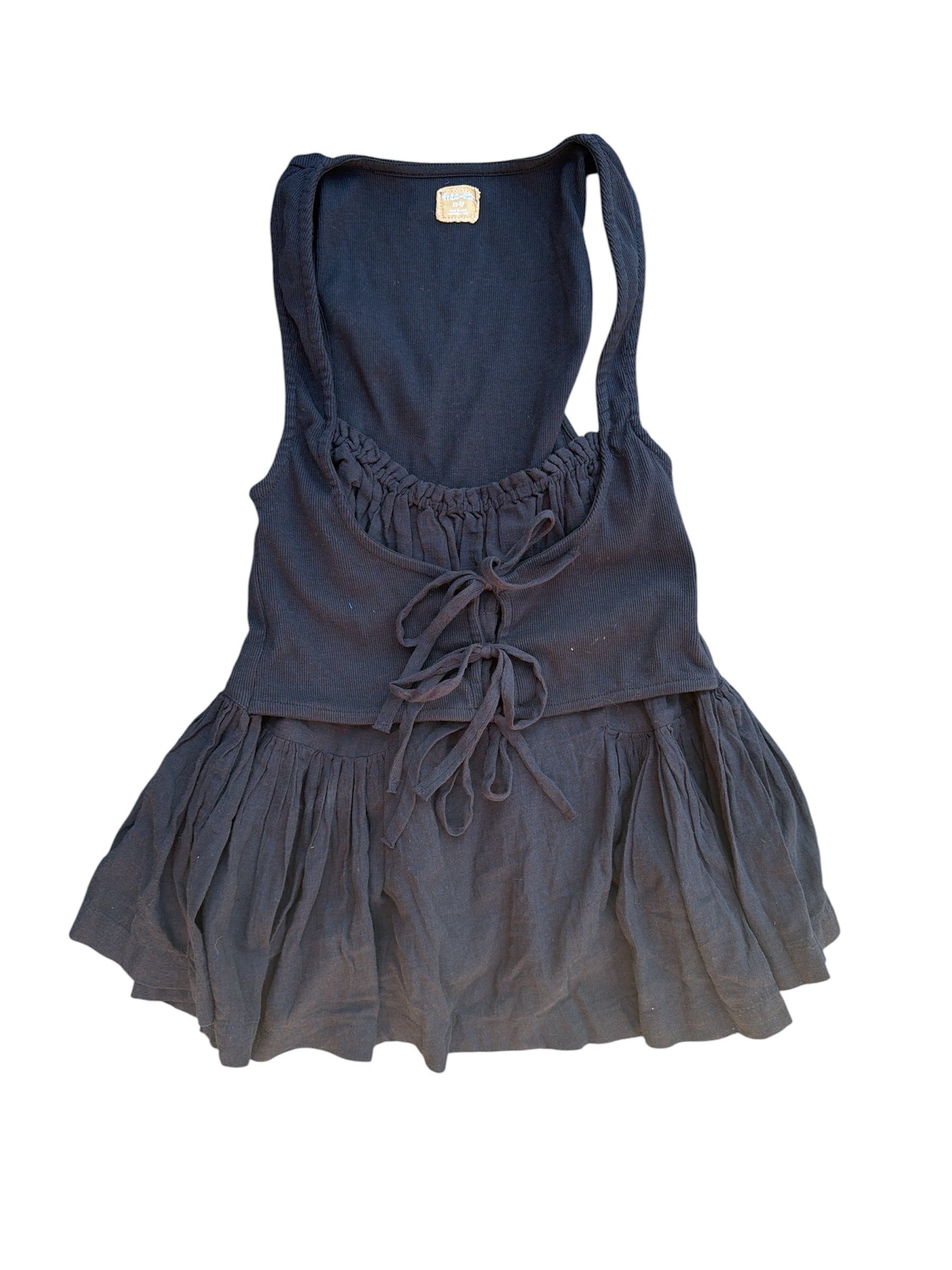 black free people layered tank, xs