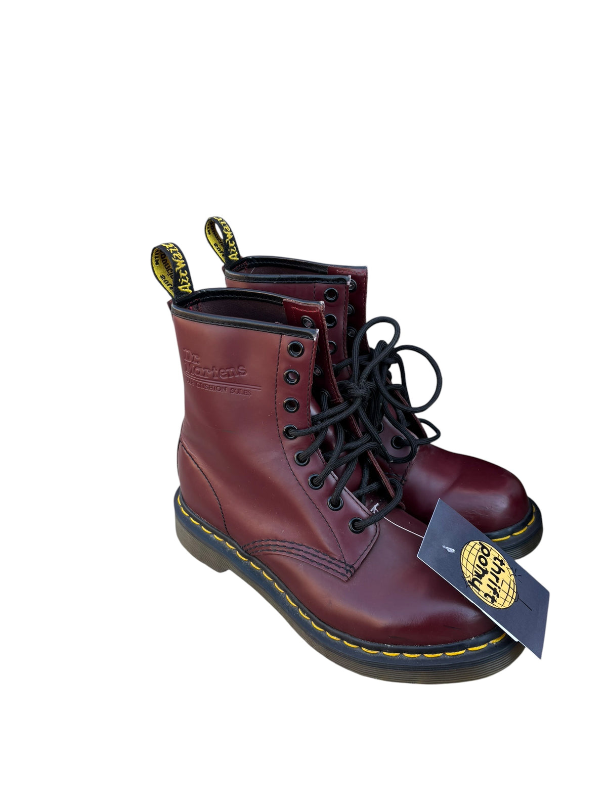 maroon dr marten combat boos, 6L