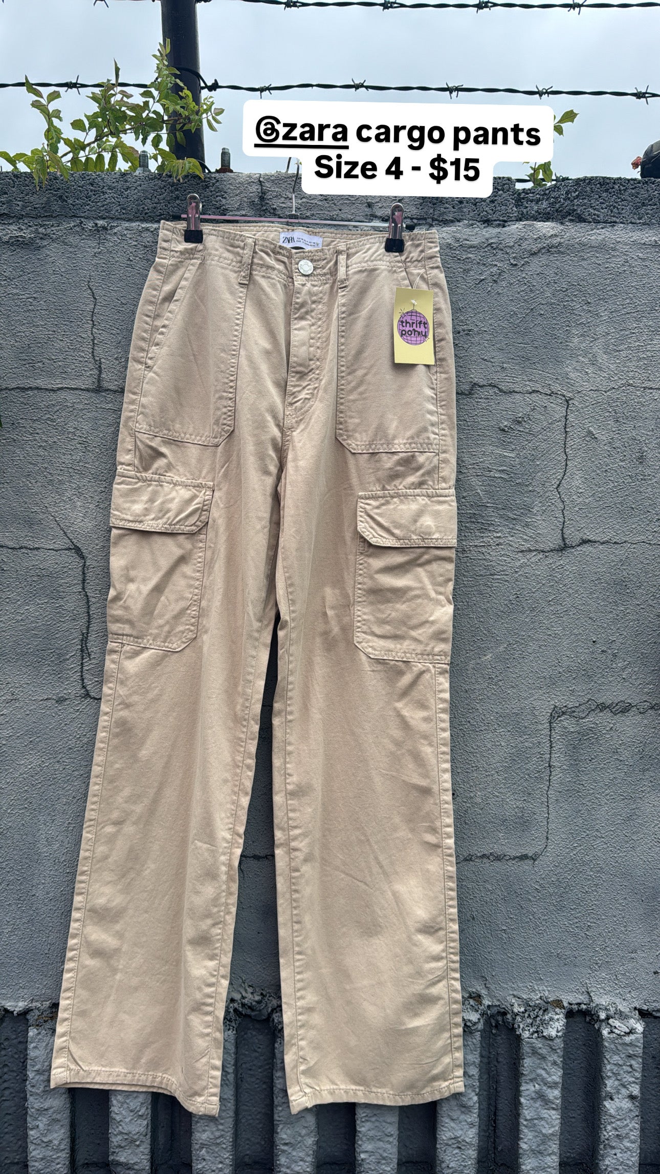 khaki zara cargo pants, 4