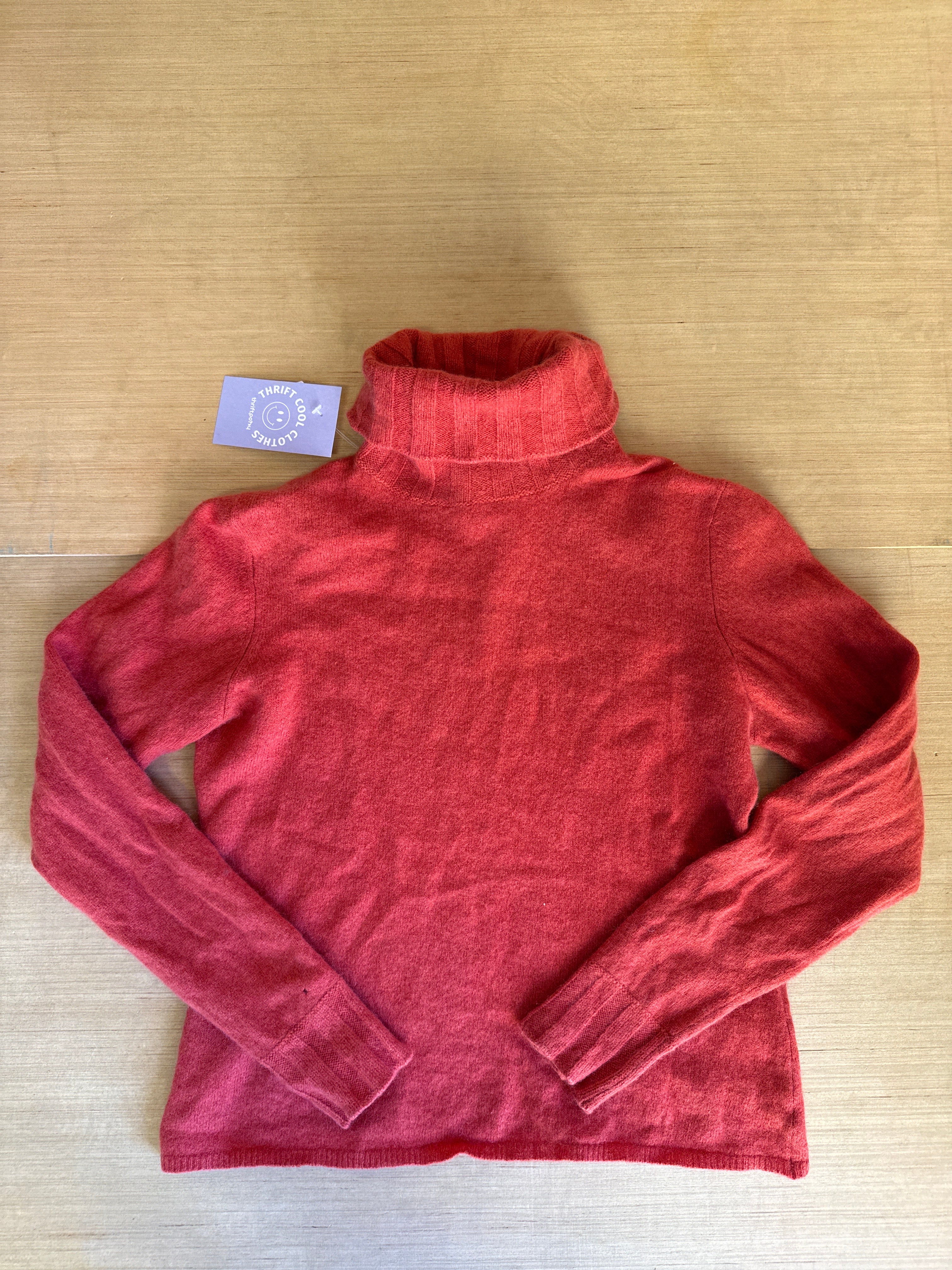 orange griffen cashmere turtleneck, m