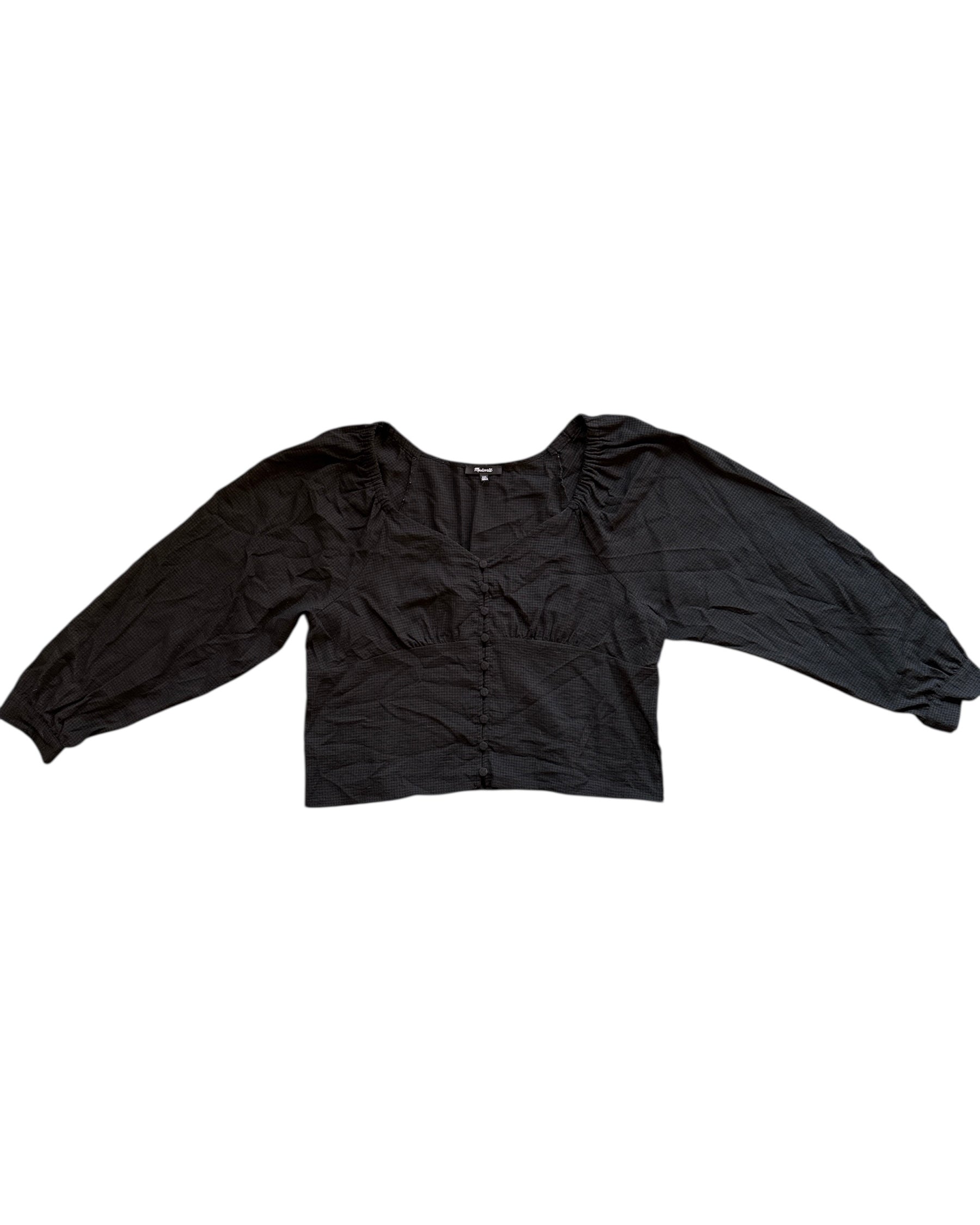 black madewell bustier ls top, xxl