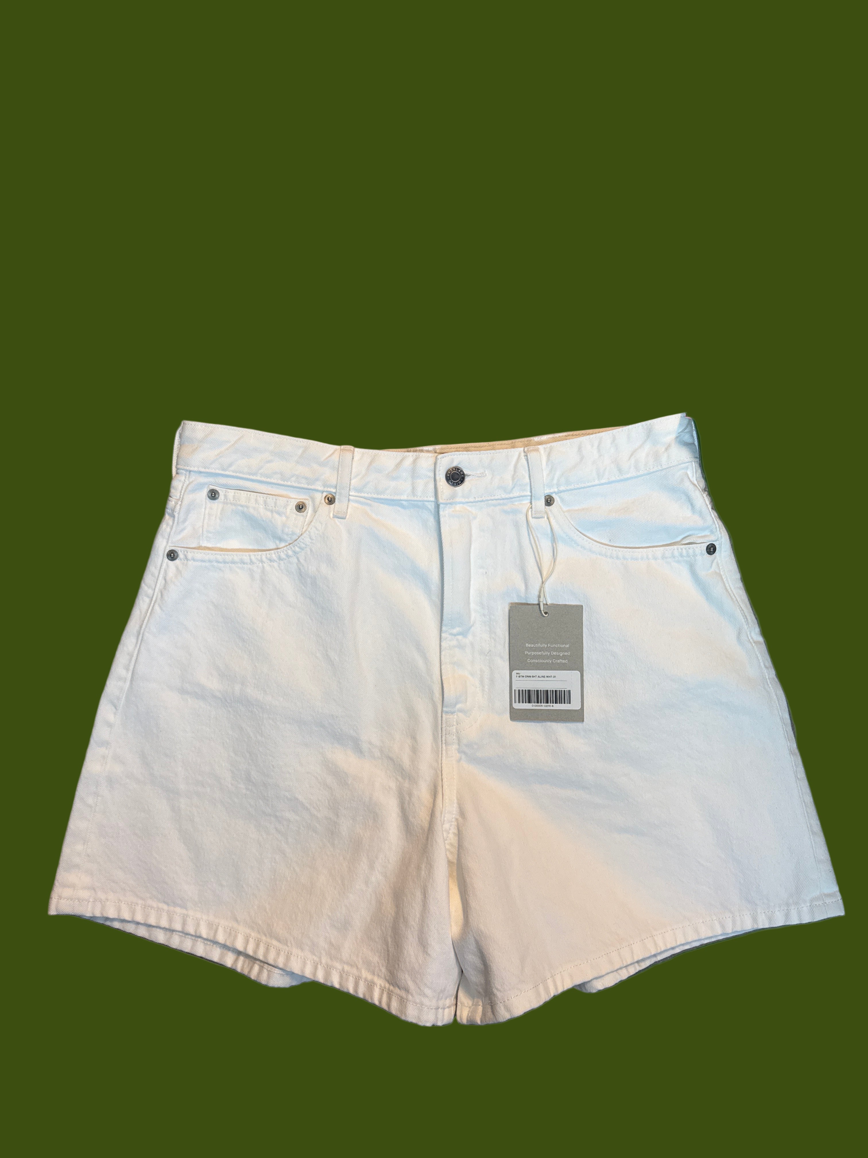 white everlane jorts nwt, 31