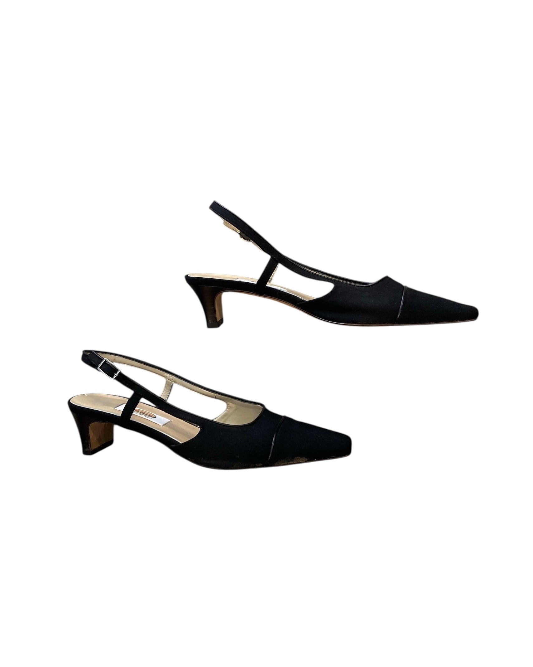 black talbots slingback kitten heels, 7.5