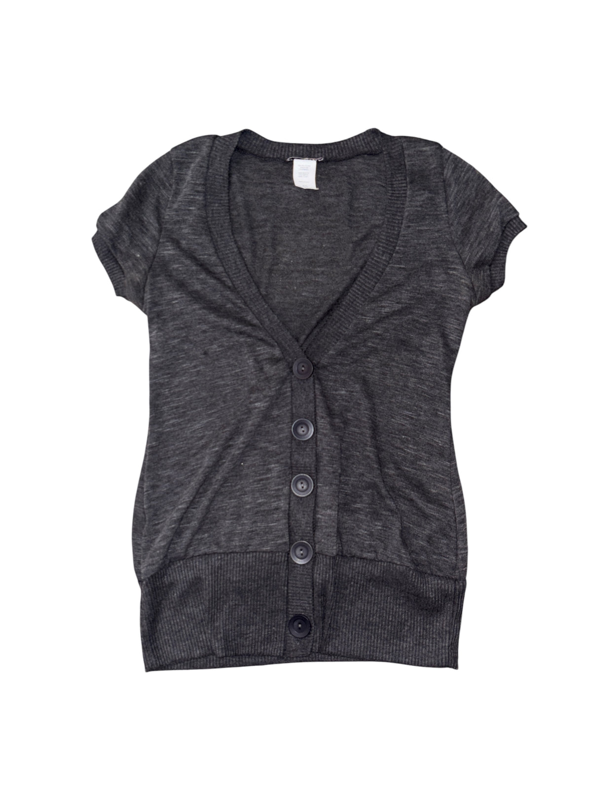 grey body central ss big button cardigan, m